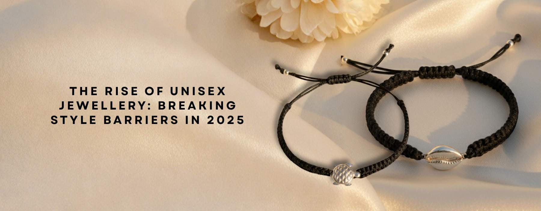 Trendy unisex jewellery pieces showcasing rings, necklaces, and bracelets that break traditional gender style barriers in 2025 fashion trends.
