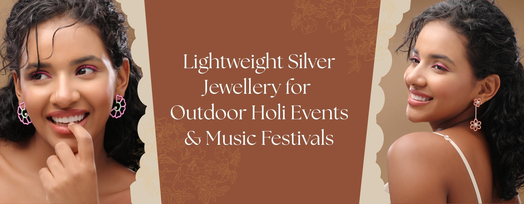 Lightweight silver jewellery perfect for comfortable and stylish Holi celebrations.