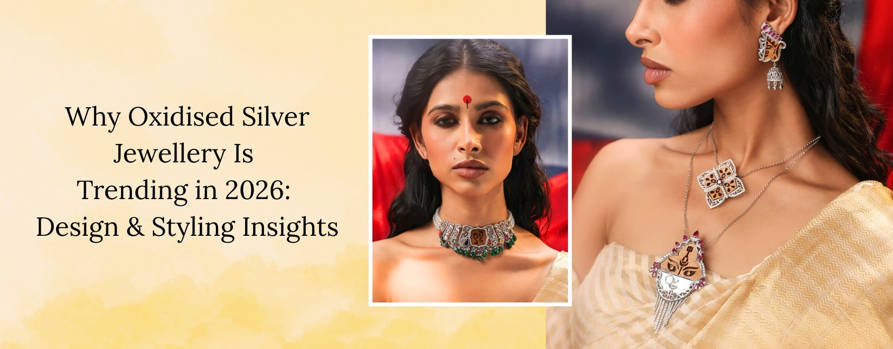 Silver oxidised jewellery trend of 2026 with modern design and contemporary styling inspiration.