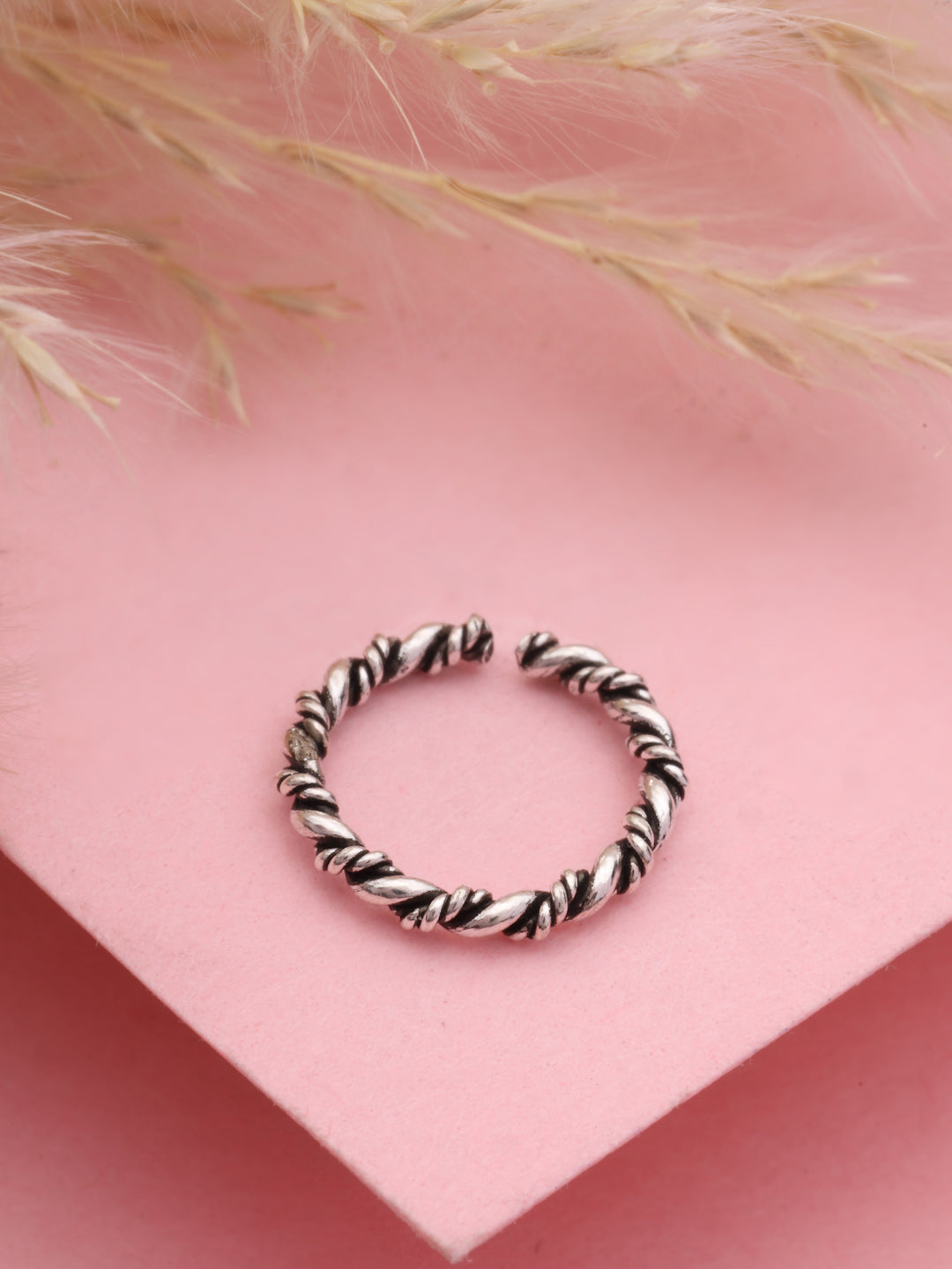 Oxidized 925 Sterling Silver Twisted Rope Nose Ring