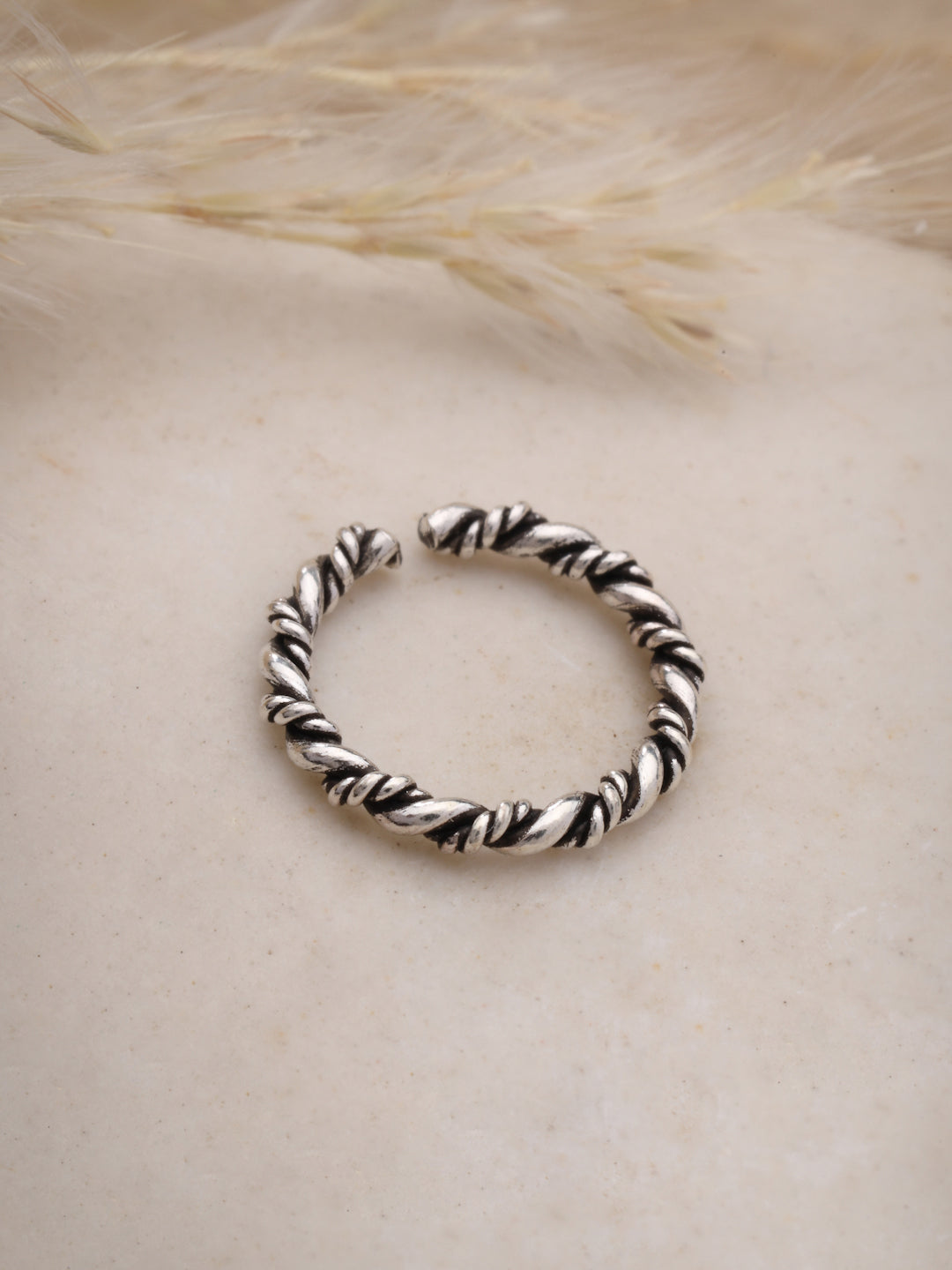 Oxidized 925 Sterling Silver Twisted Rope Nose Ring