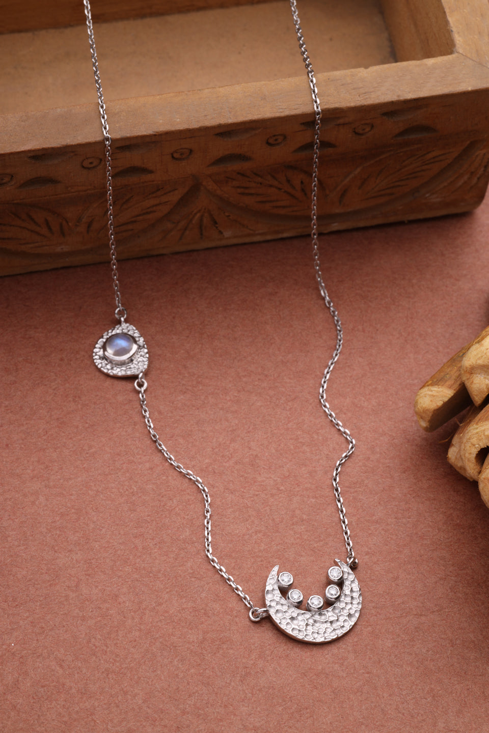 Textured Moon-Stone Pendant