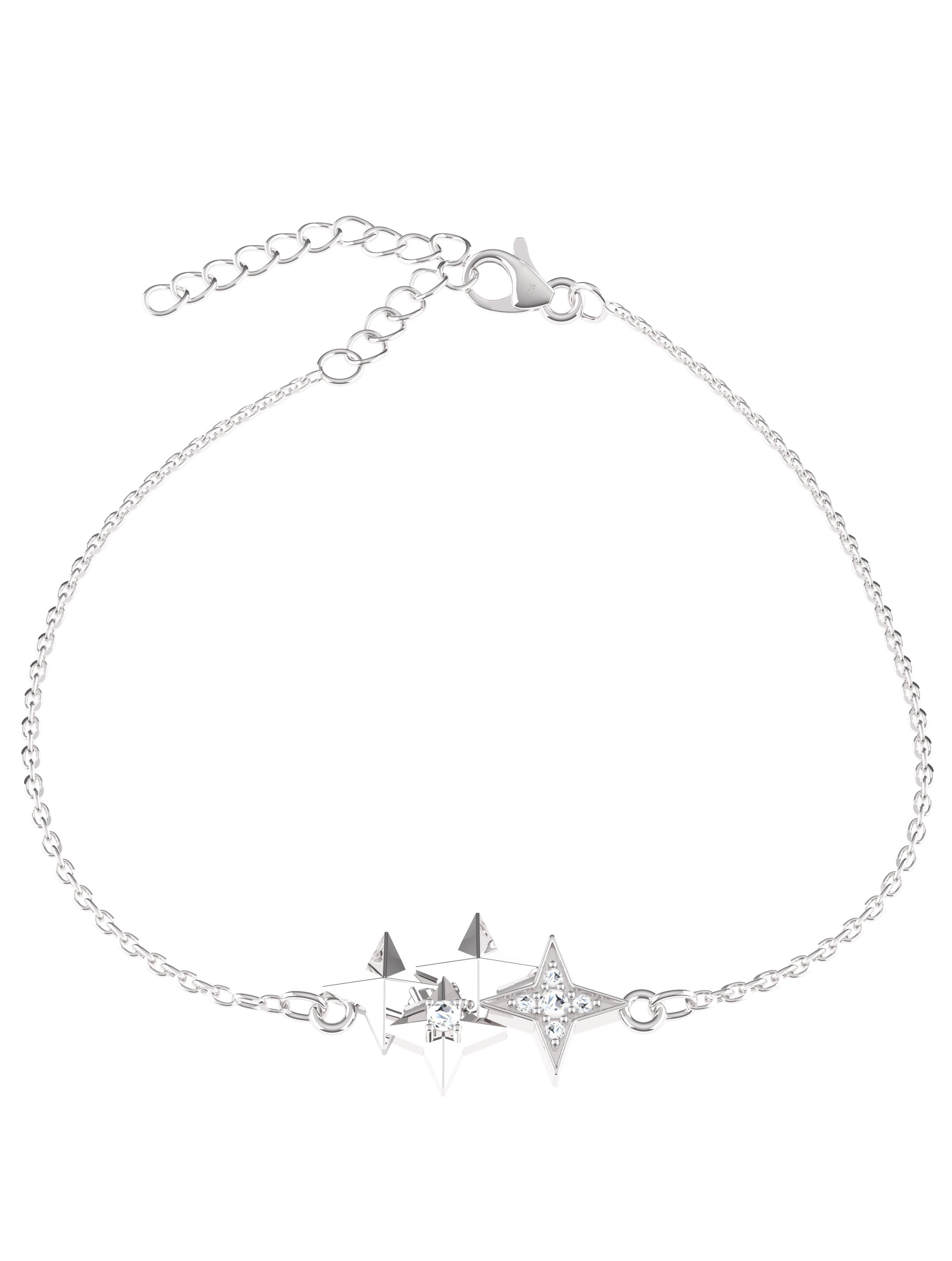 Celestial Trinity Moissanite Bracelet in 925 Sterling Silver
