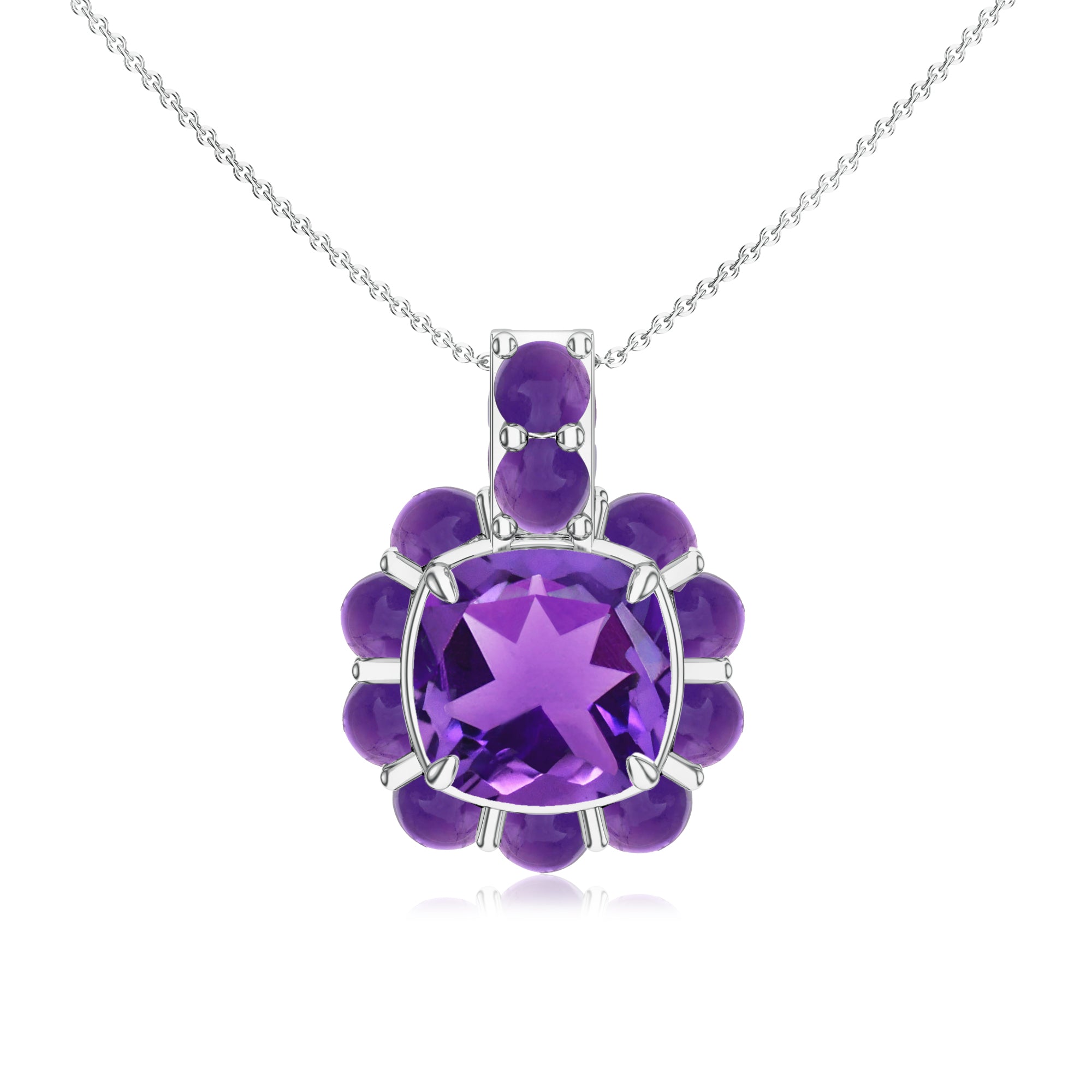 Pietra Collection Cushion & Round Amethyst Pendant