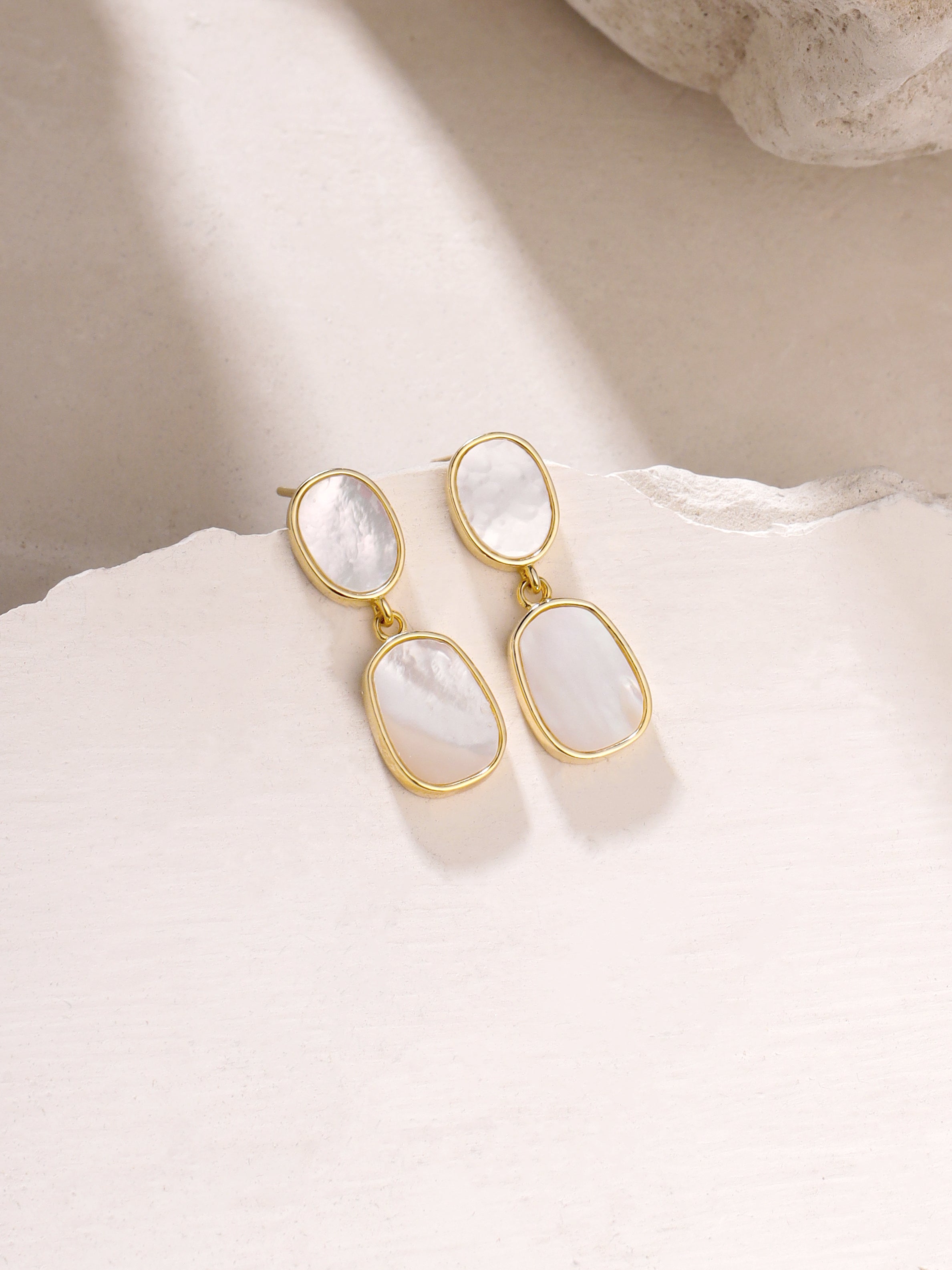 Modern, abstract earrings No.1 - in popular fine silver and 24KT gold