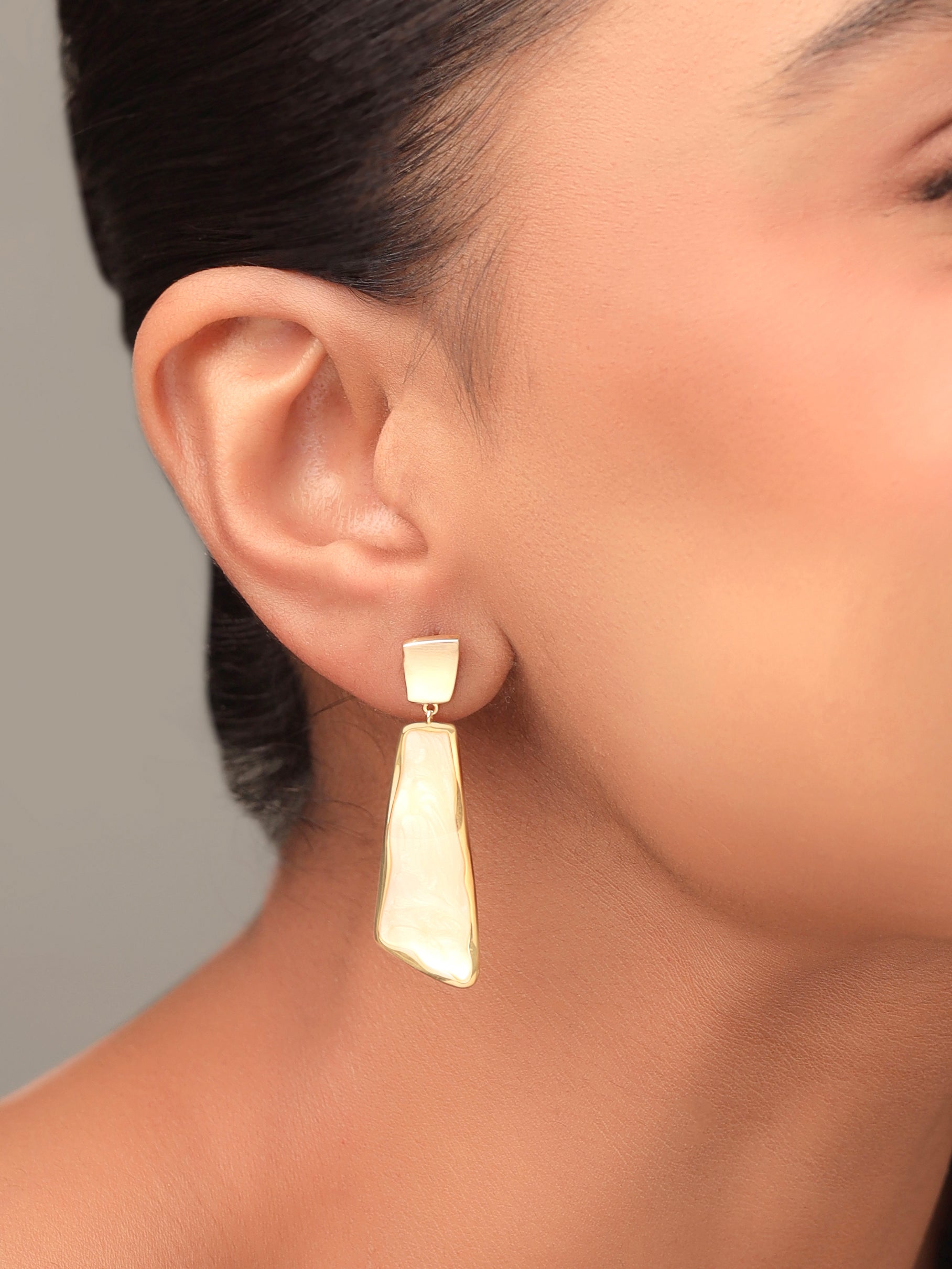 Syra Collection 24k Gold Enamel Abstract Earrings