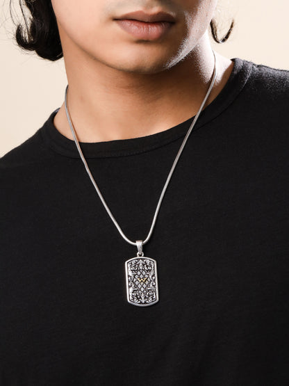 The Ornate Filigree Crest pendant with chain