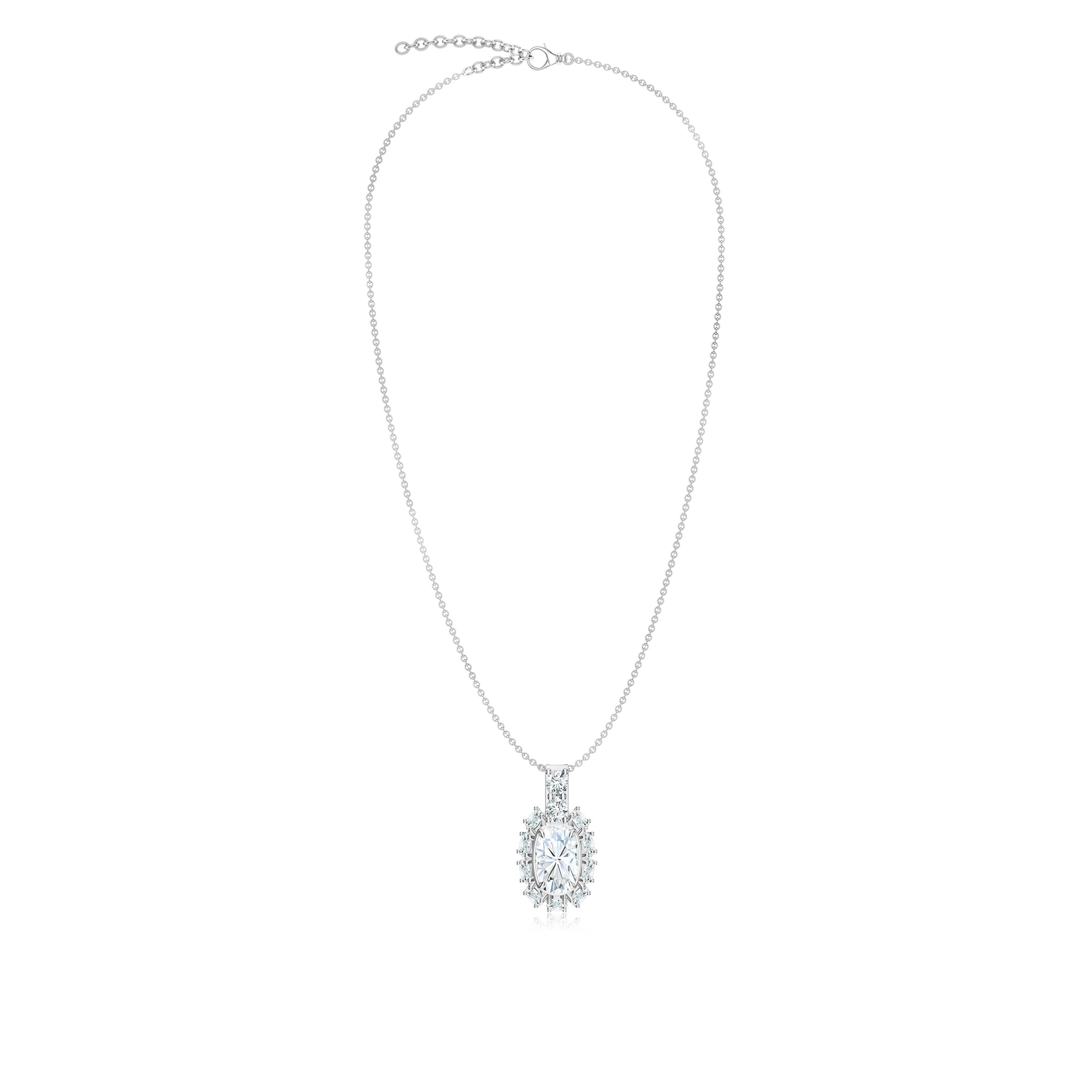 Pietra Collection Moissanite Halo Pendant