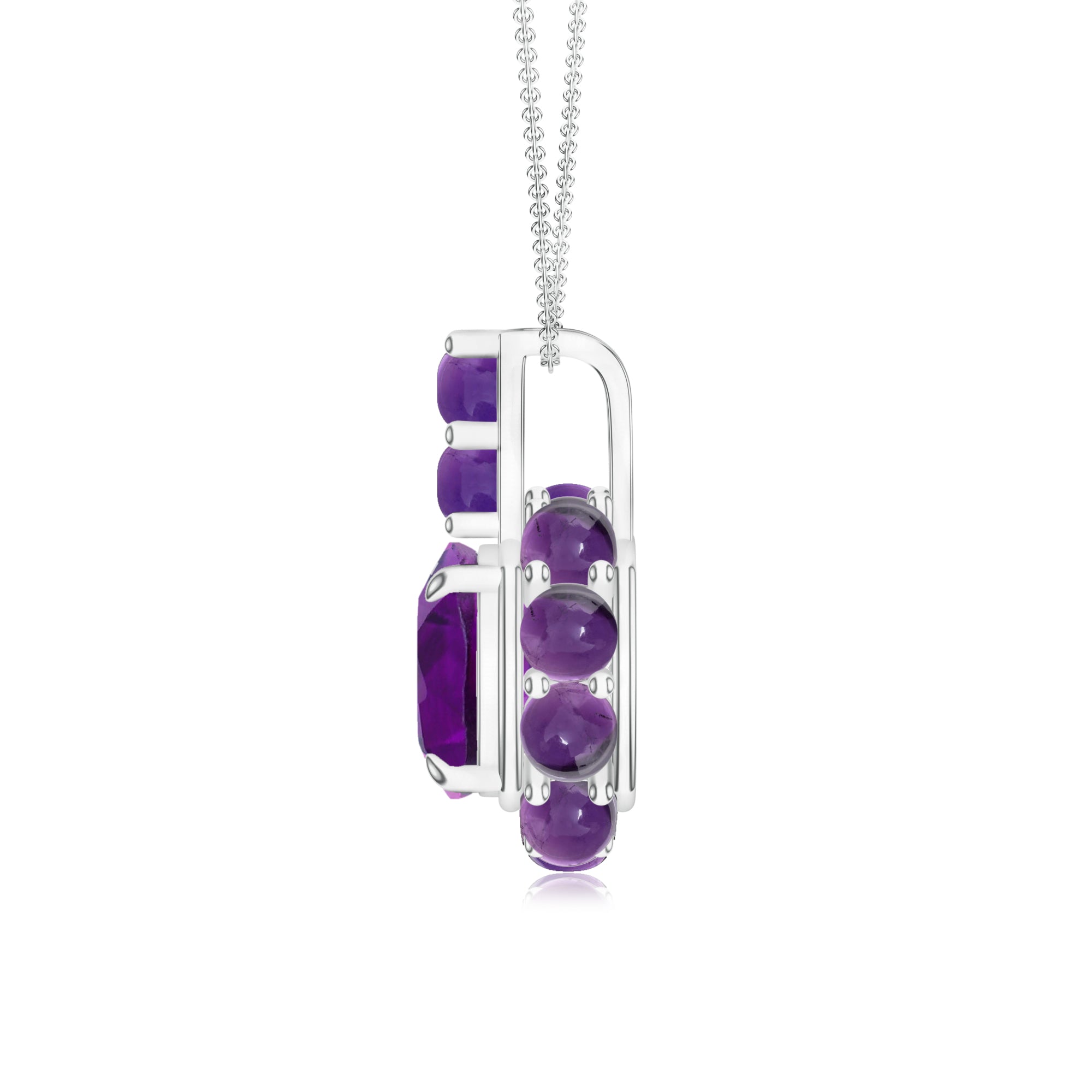 Pietra Collection Cushion & Round Amethyst Pendant