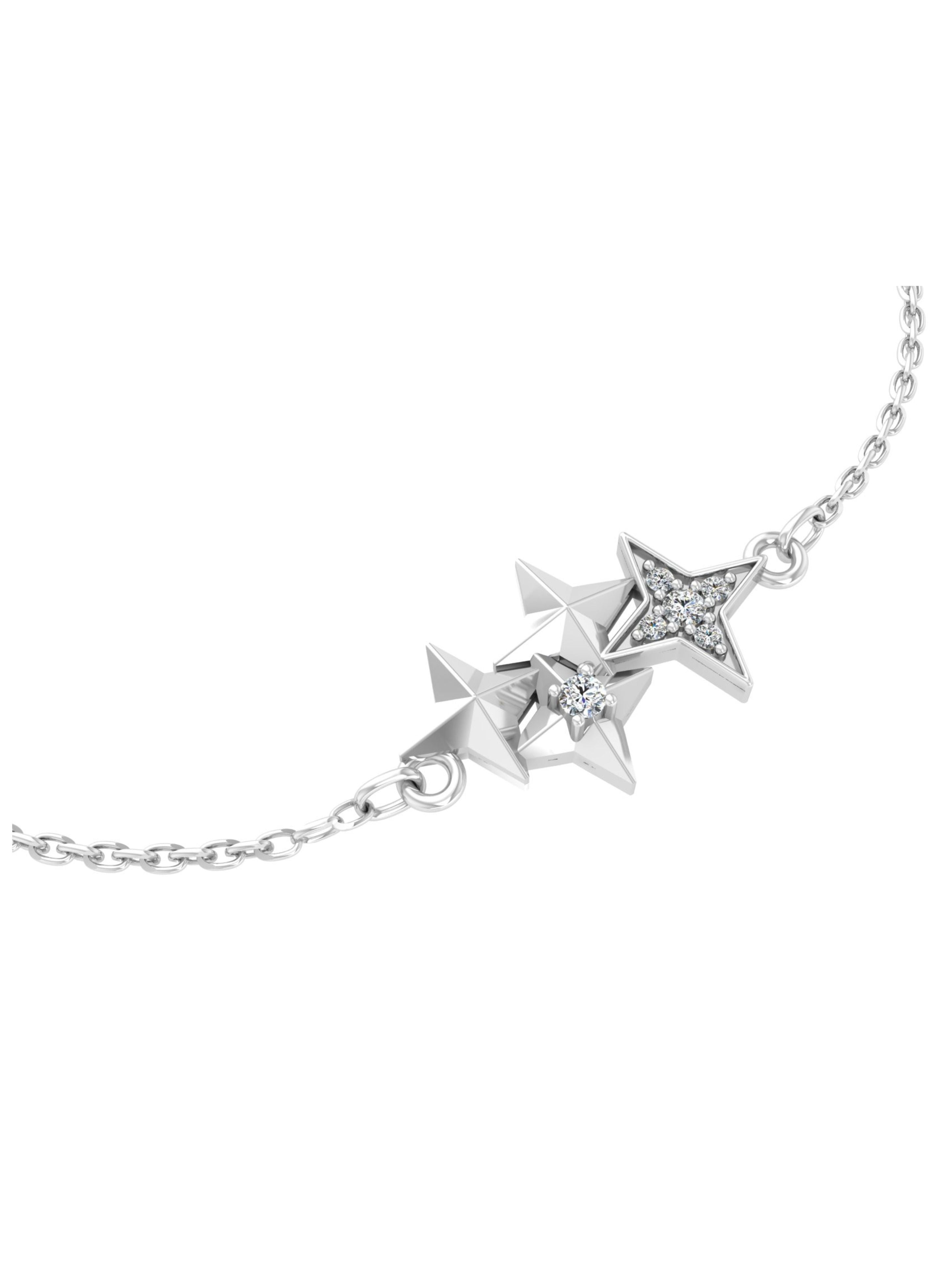 Celestial Trinity Moissanite Bracelet in 925 Sterling Silver