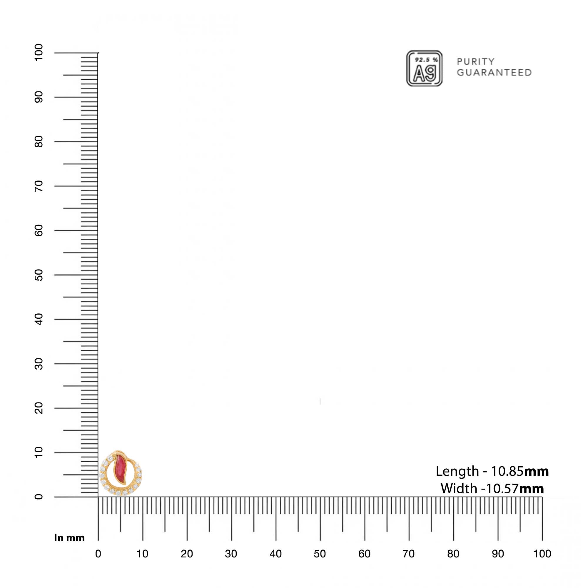 Celestial Wave Moissanite & Red Talph Halo Stud Earrings | 925 Sterling Silver