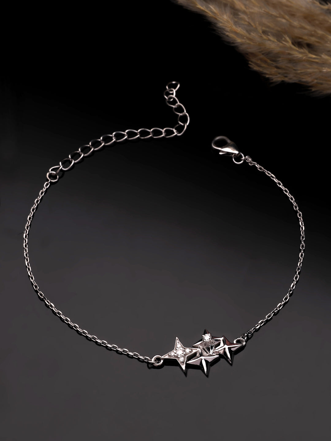 Celestial Trinity Moissanite Bracelet in 925 Sterling Silver