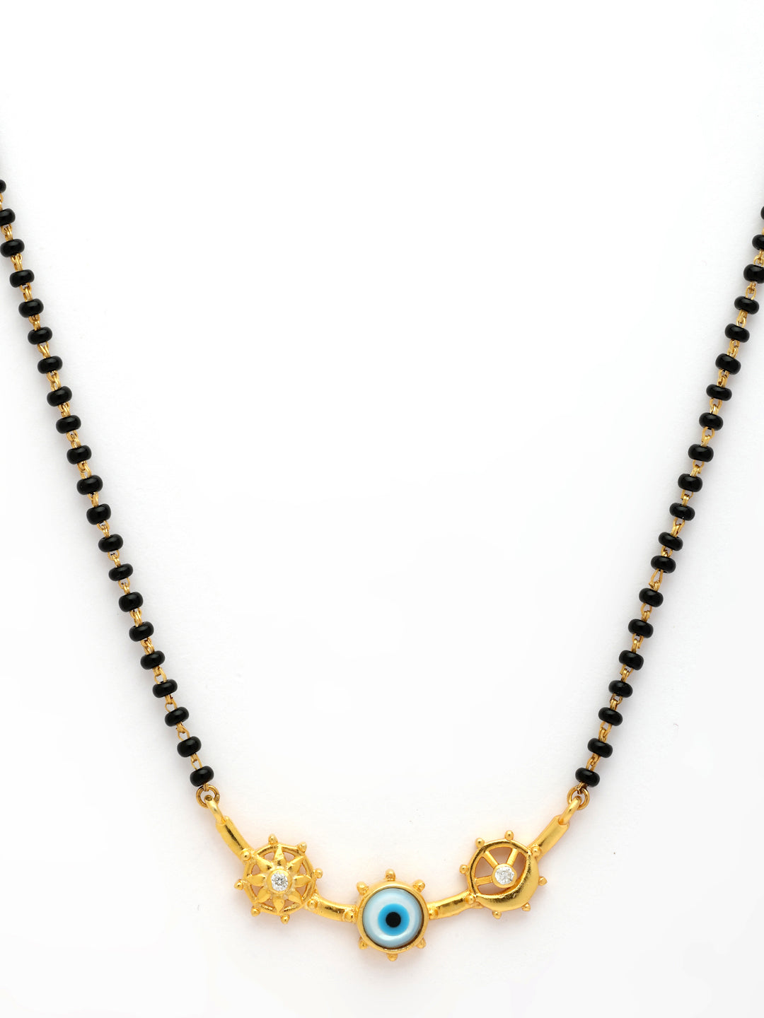 Gold-Plated Evil Eye & Moissanite Mangalsutra in 925 Sterling Silver