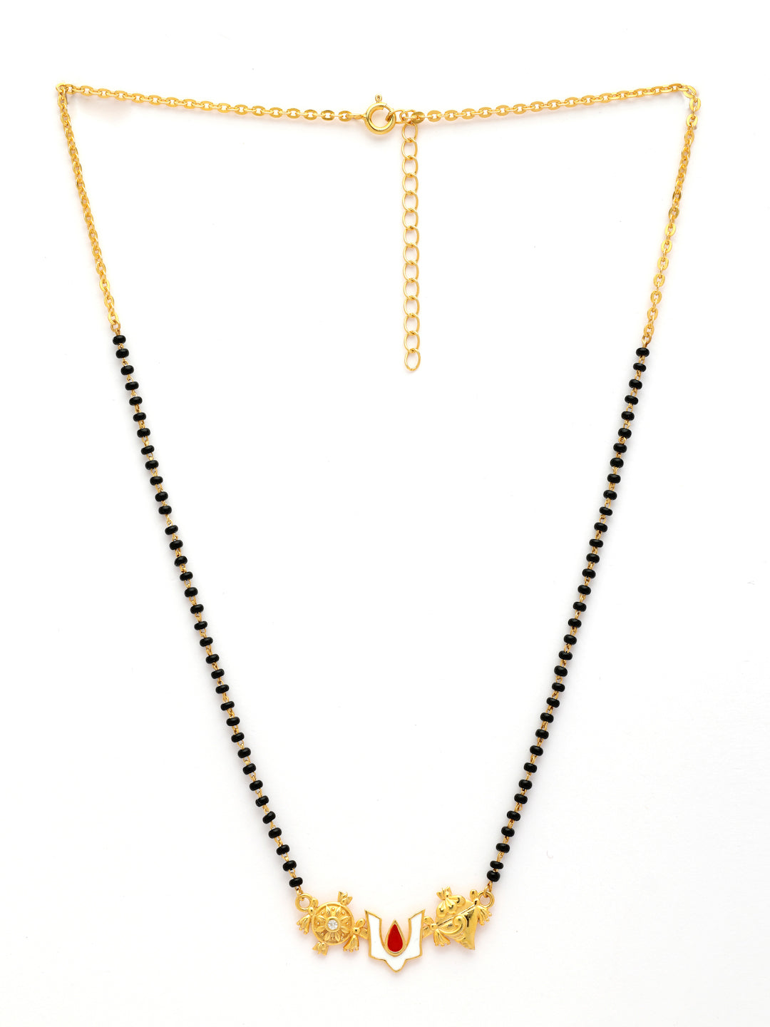 Gold-Plated Shree Tilak Moissanite Mangalsutra in 925 Sterling Silver