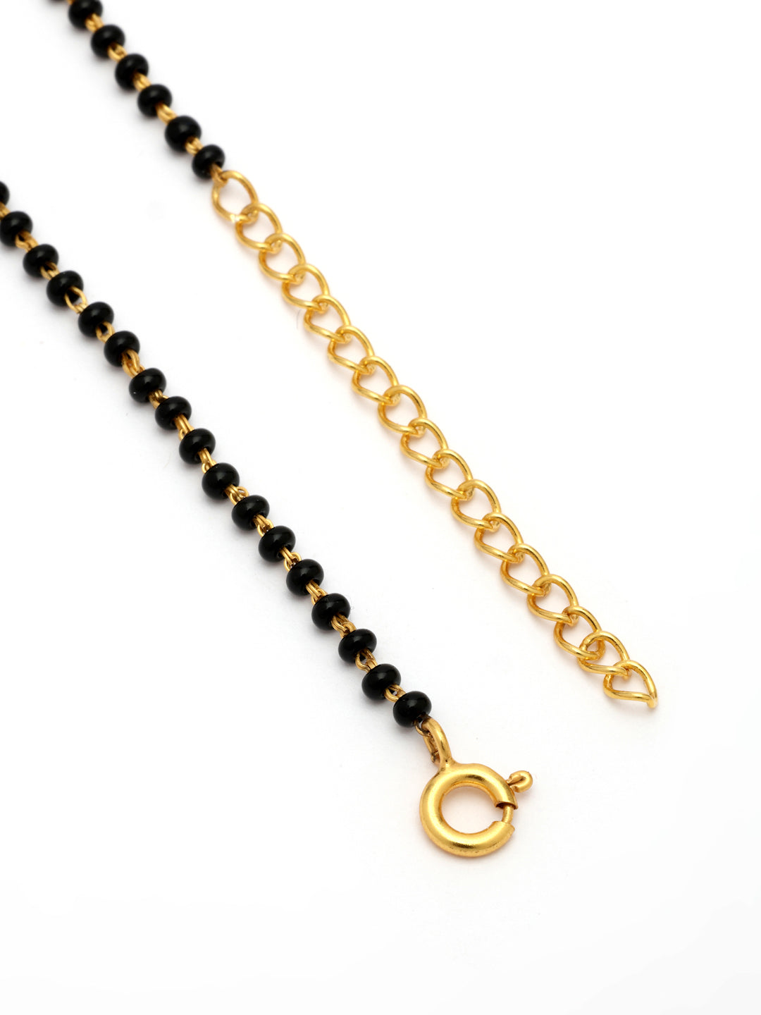 Gold-Plated Rhodolite Garnet Crown & Initial A Mangalsutra in 925 Sterling Silver