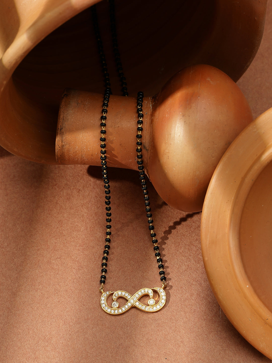 Gold-Plated Infinity Moissanite Mangalsutra in 925 Sterling Silver