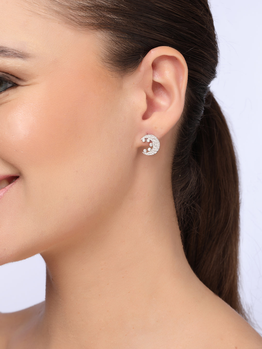 Crecent Moon Reflective Earrings