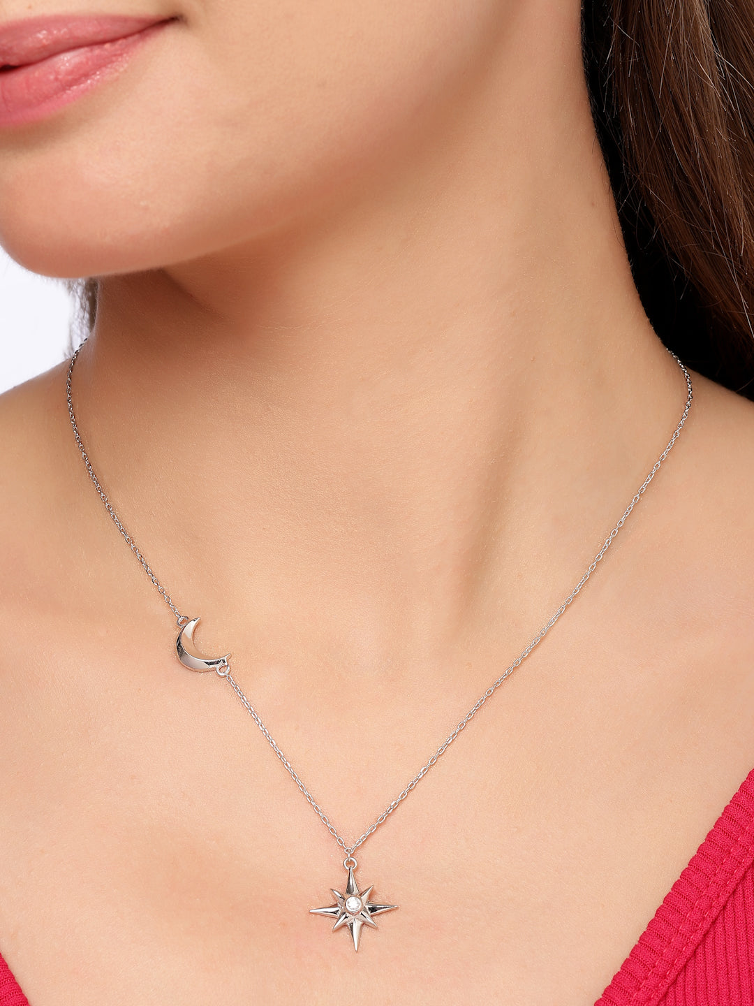 Layered Stone Moissanite Pendant