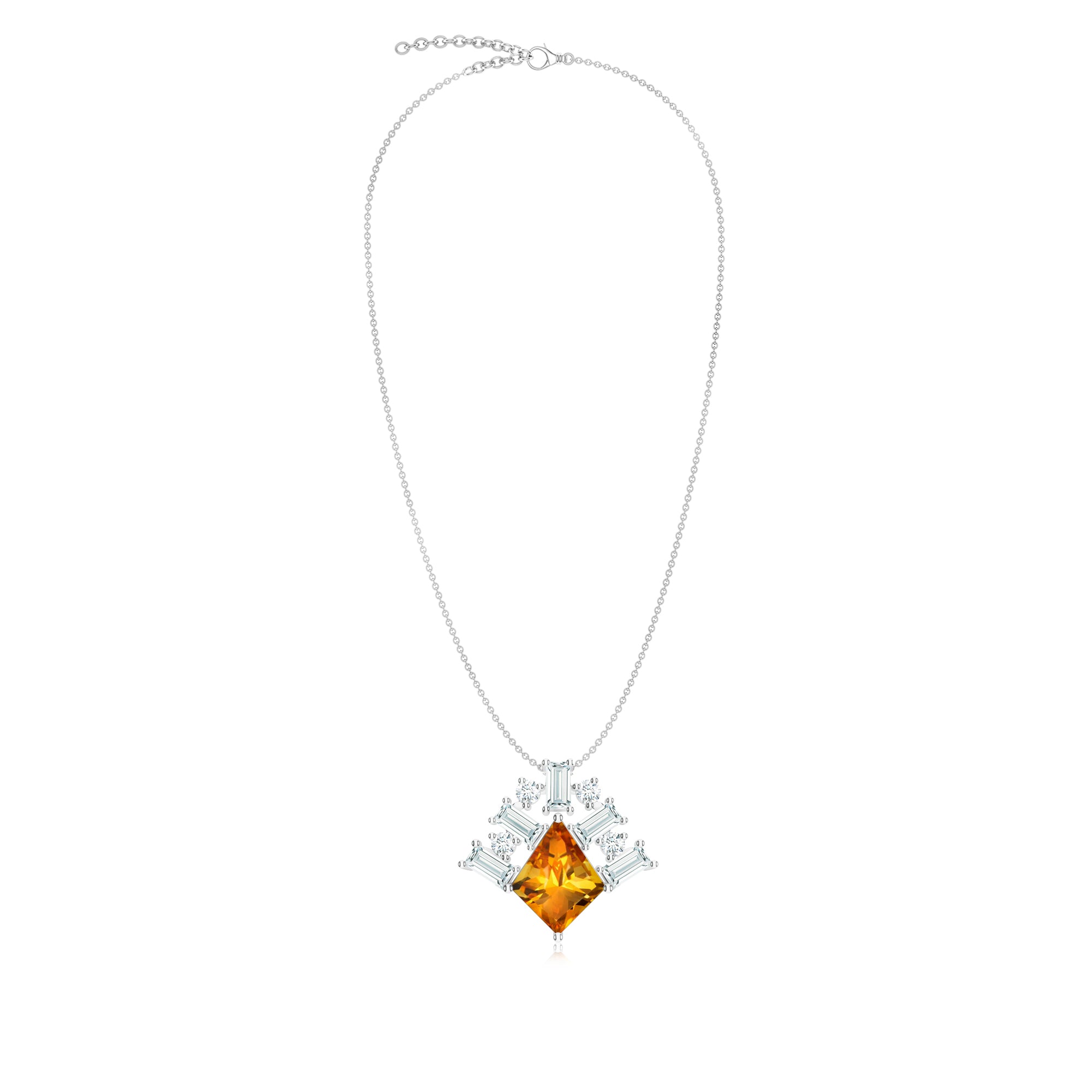 Pietra Collection Oval Garnet & Moissanite Pendant