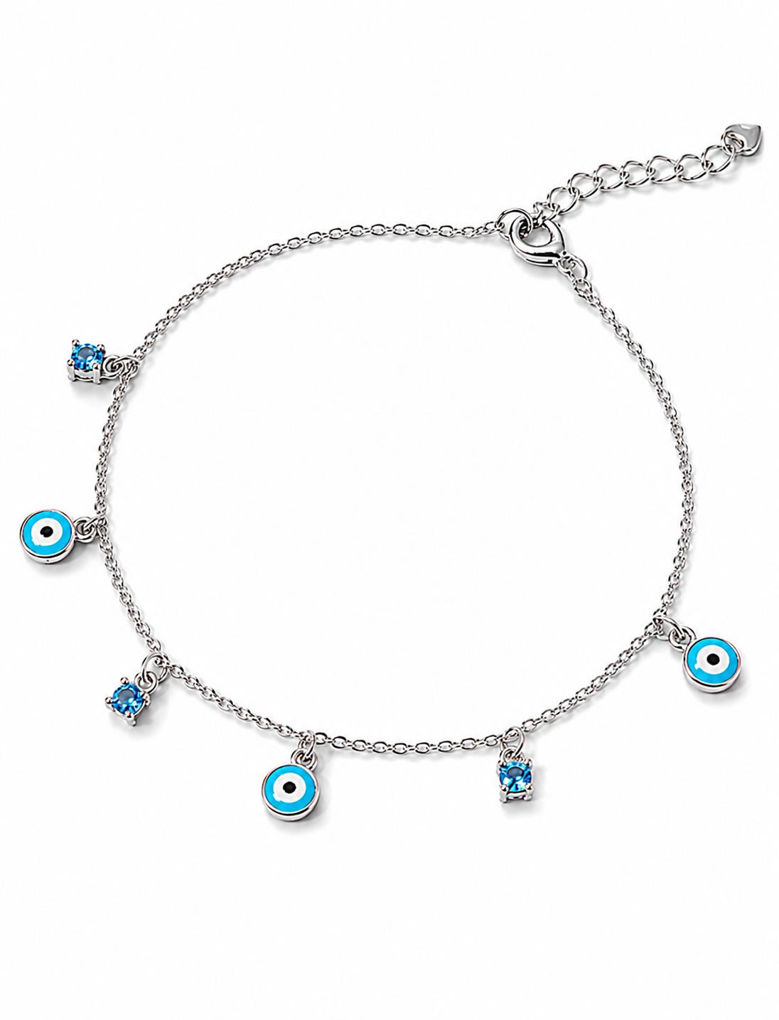 925 Sterling Silver Evil Eye Charm Bracelet