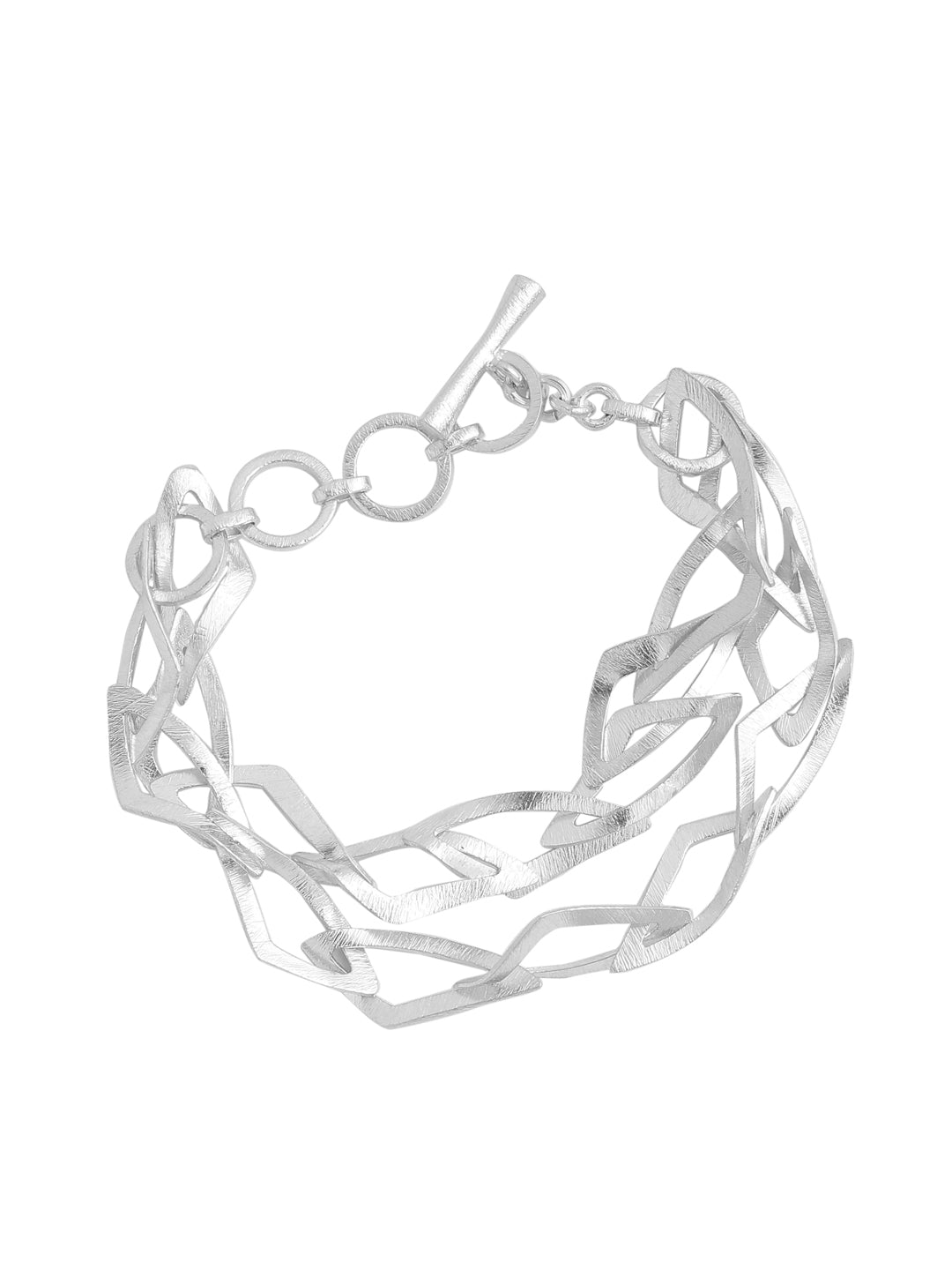 Rhodium Geometric Form Lumina Collection Bracelet