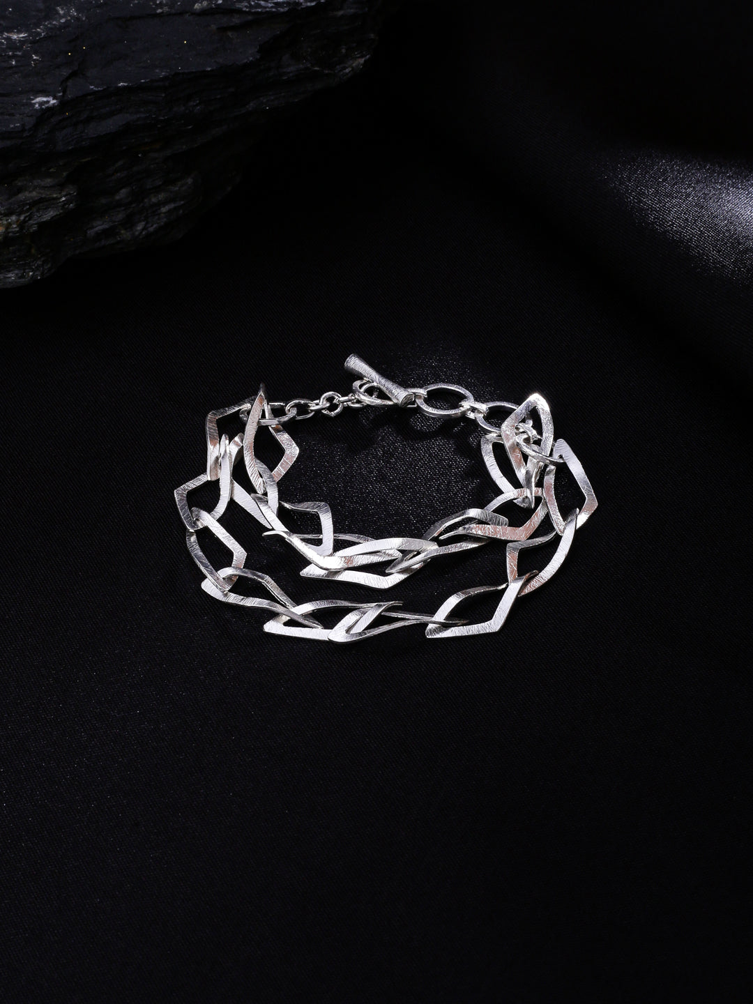 Rhodium Geometric Form Lumina Collection Bracelet