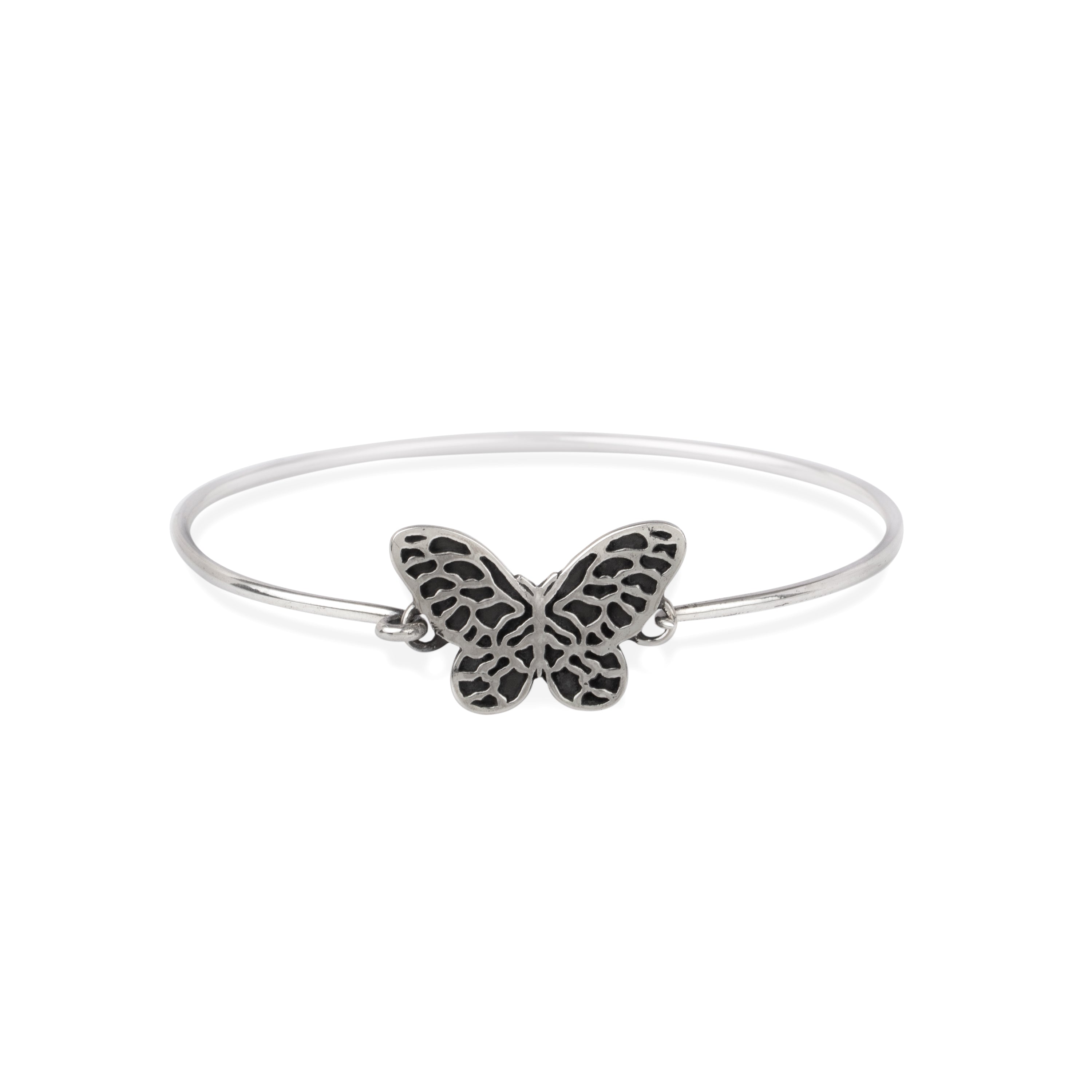 Rhodium Butterflies Lumina Collection Cuff Bangle