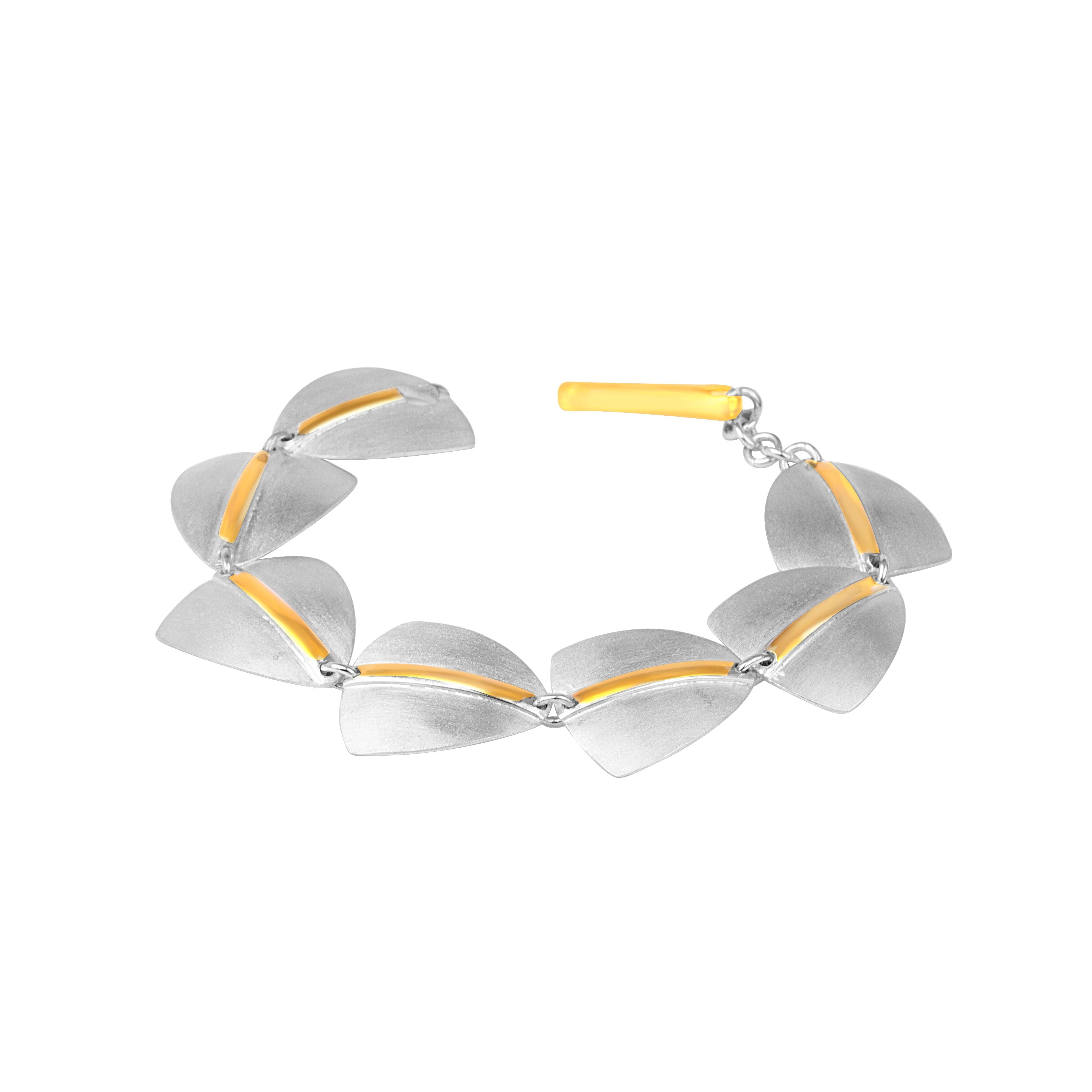 Rhodium Geometric design Lumina collection Bracelet