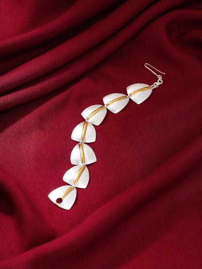 Silver Bracelet With Gold Platted Line