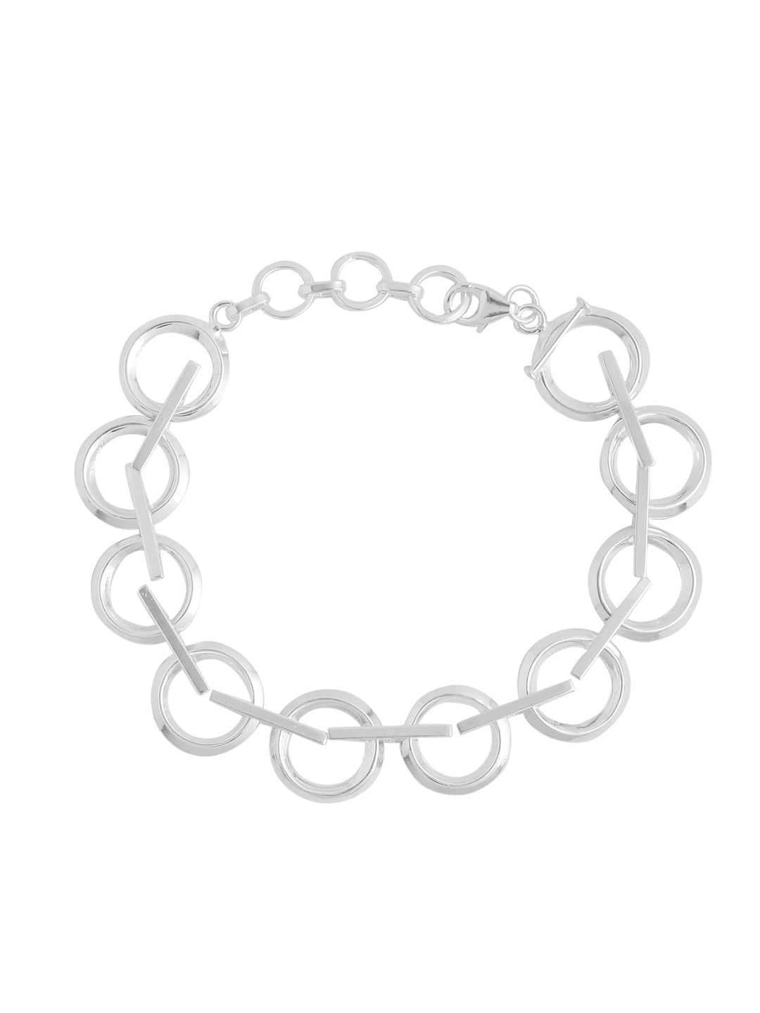 Rhodium Circle Pattern Lumina Collection Bracelet