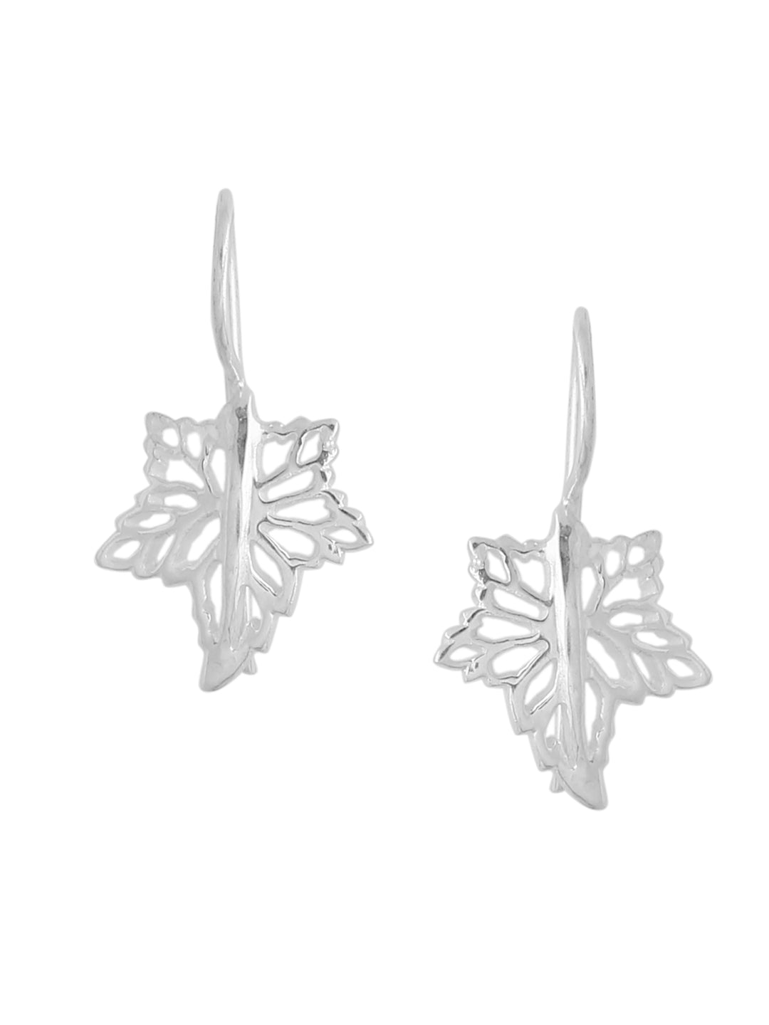 Enchanting Leaf Motif Silver Earrings