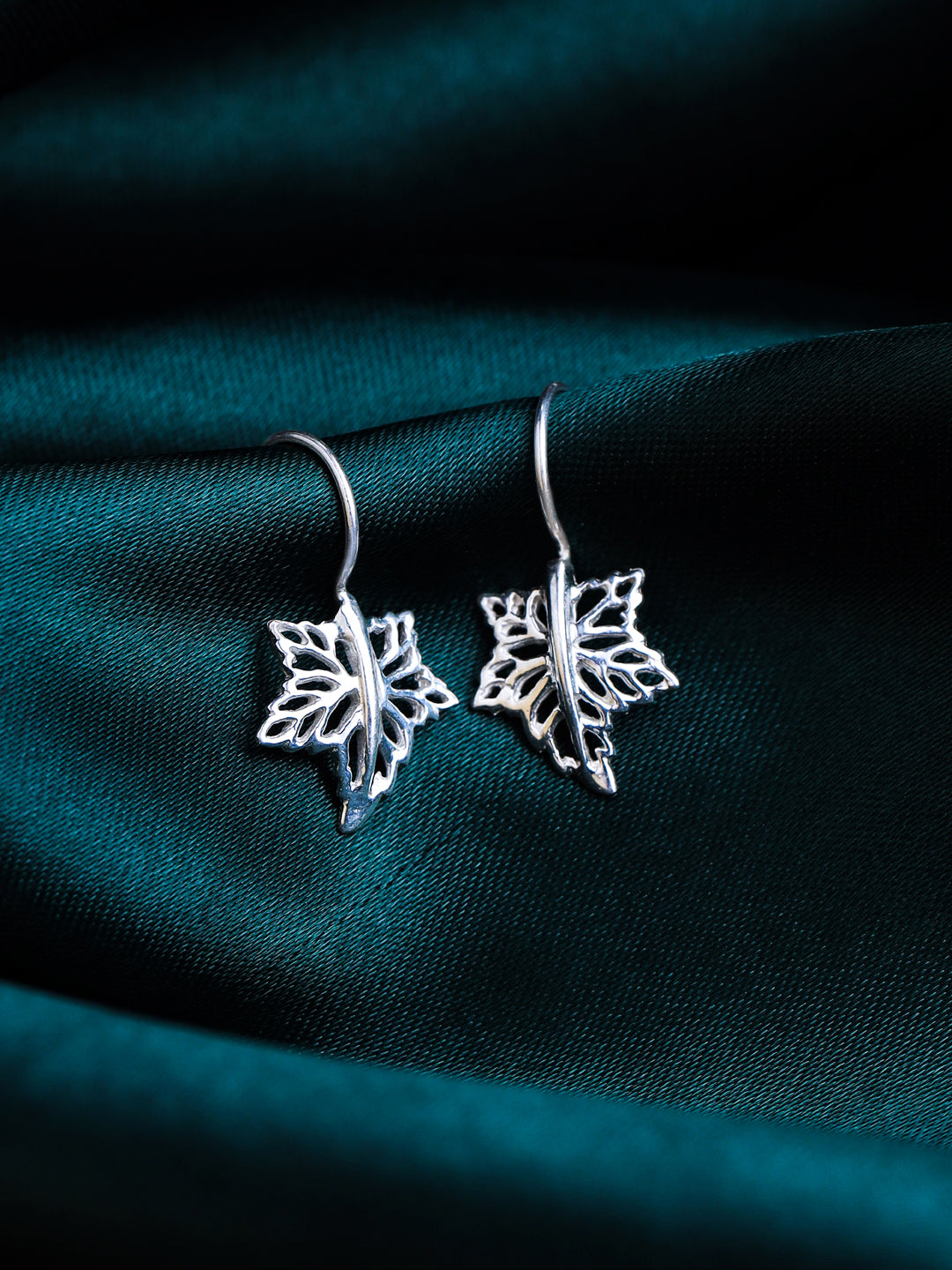 Rhodium Leaves Jai Design Lumina Collection Earing