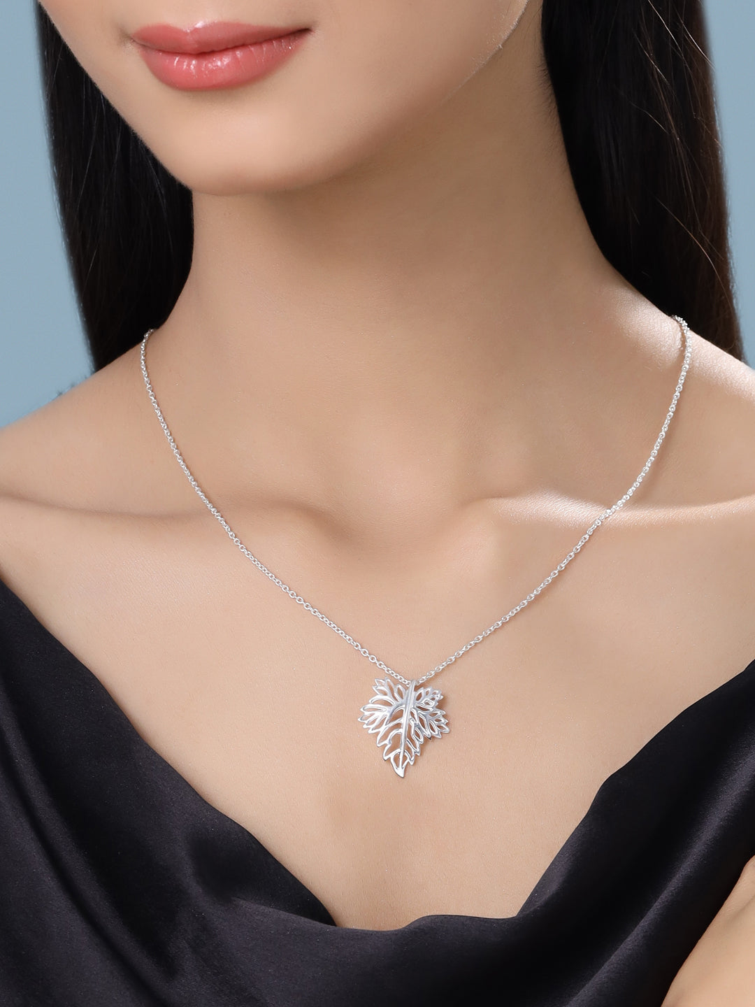 Silver Collection: Leaf Motif Pendant