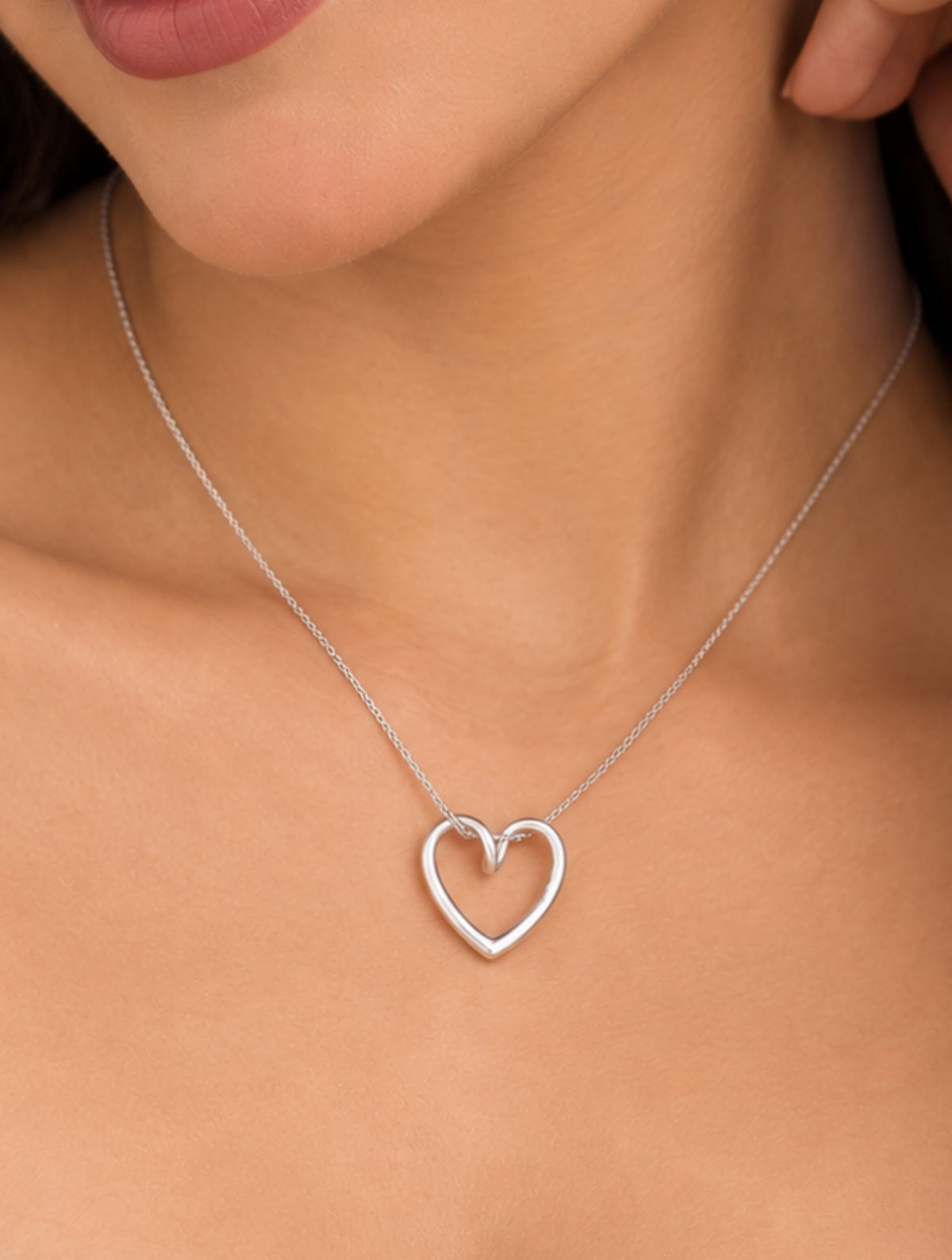 Real Rhodium Plating Heart Elysian 925 Sterling Silver Pendant For Women