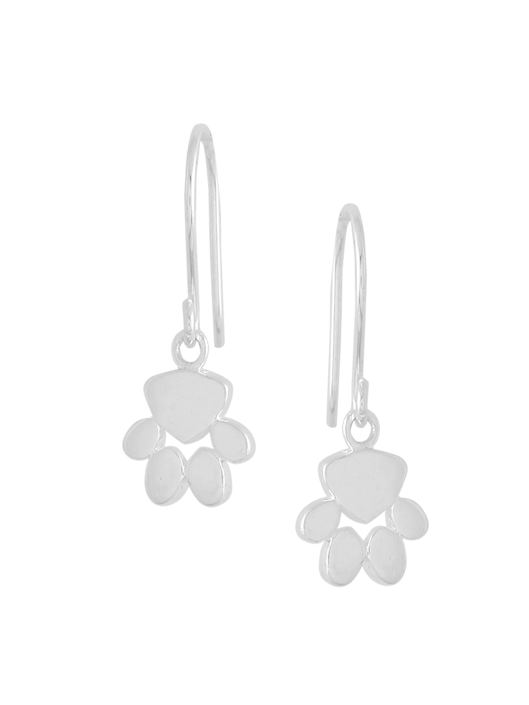 Adorable Dog Paw Silver Earrings