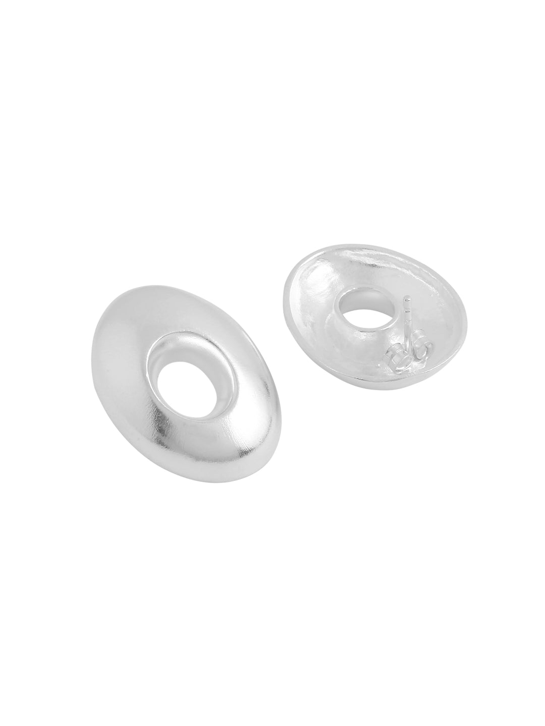 Rhodium Oval Shape Lumina Collection Earring