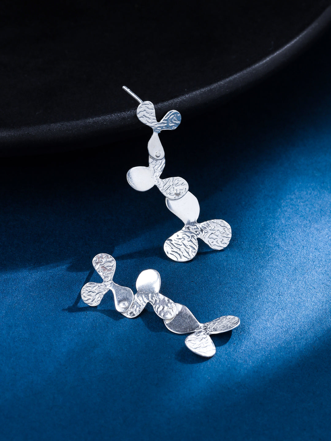 Rhodium Floral Design Lumina Collection Earring