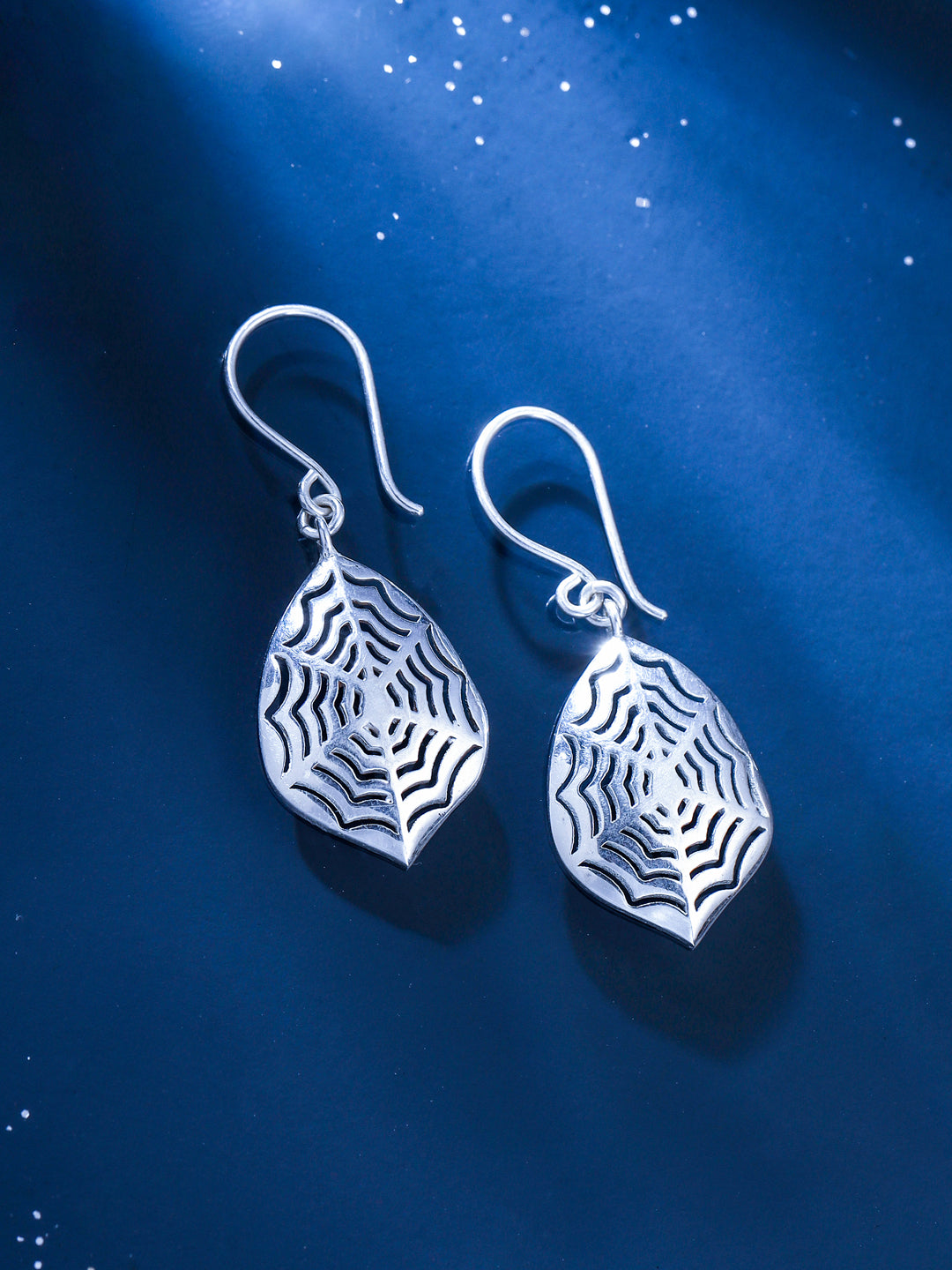 Rhodium Spider webs Lumina Collection Earring