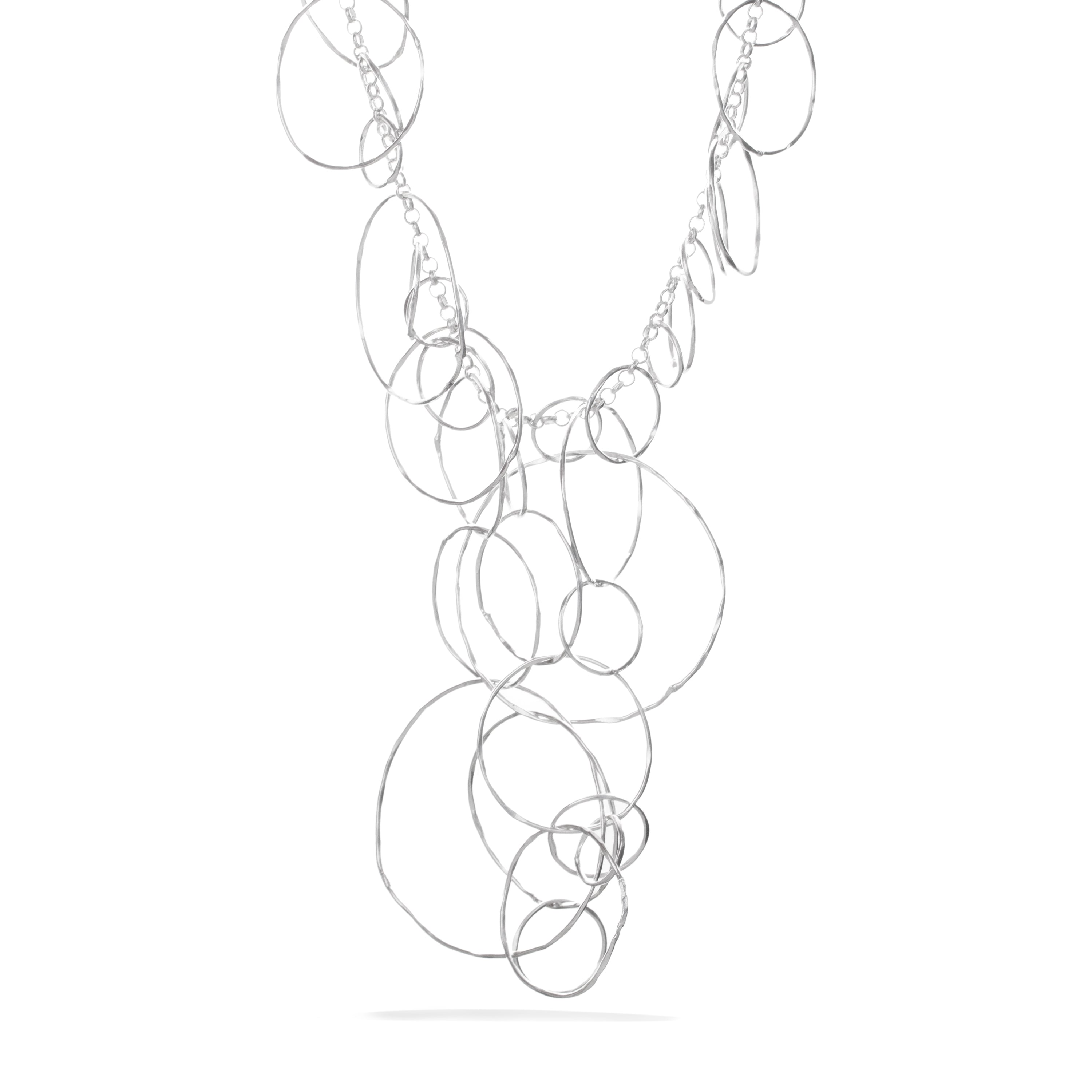 Rhodium Circular rings Lumina Collection Necklace