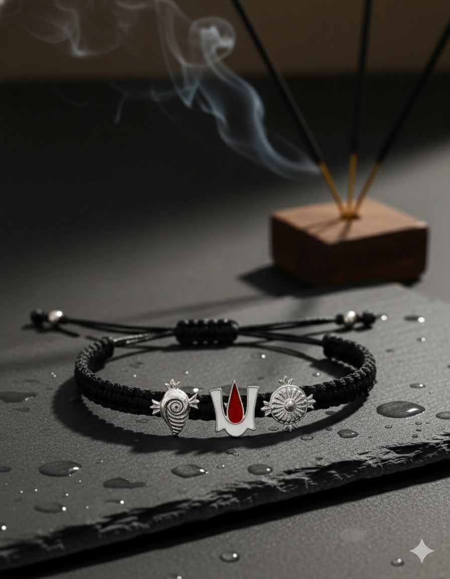 Silver Jagannathji Trio Bracelet & Silver Trishankhla Bracelet