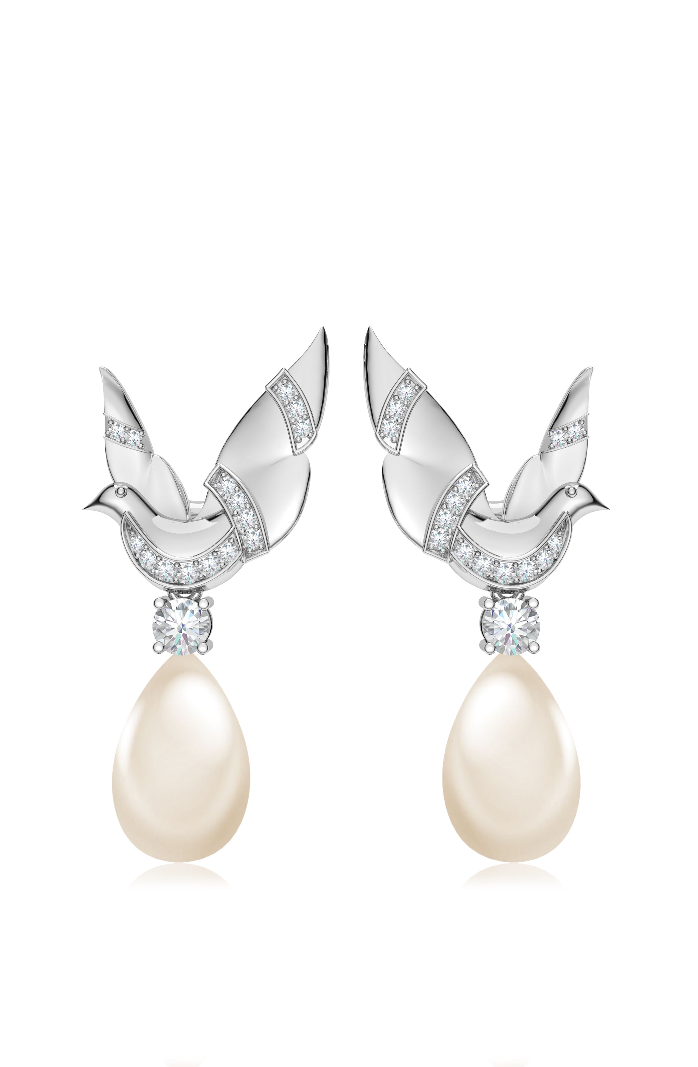 Sterling Silver Serendipity Dove Pearl Earrings