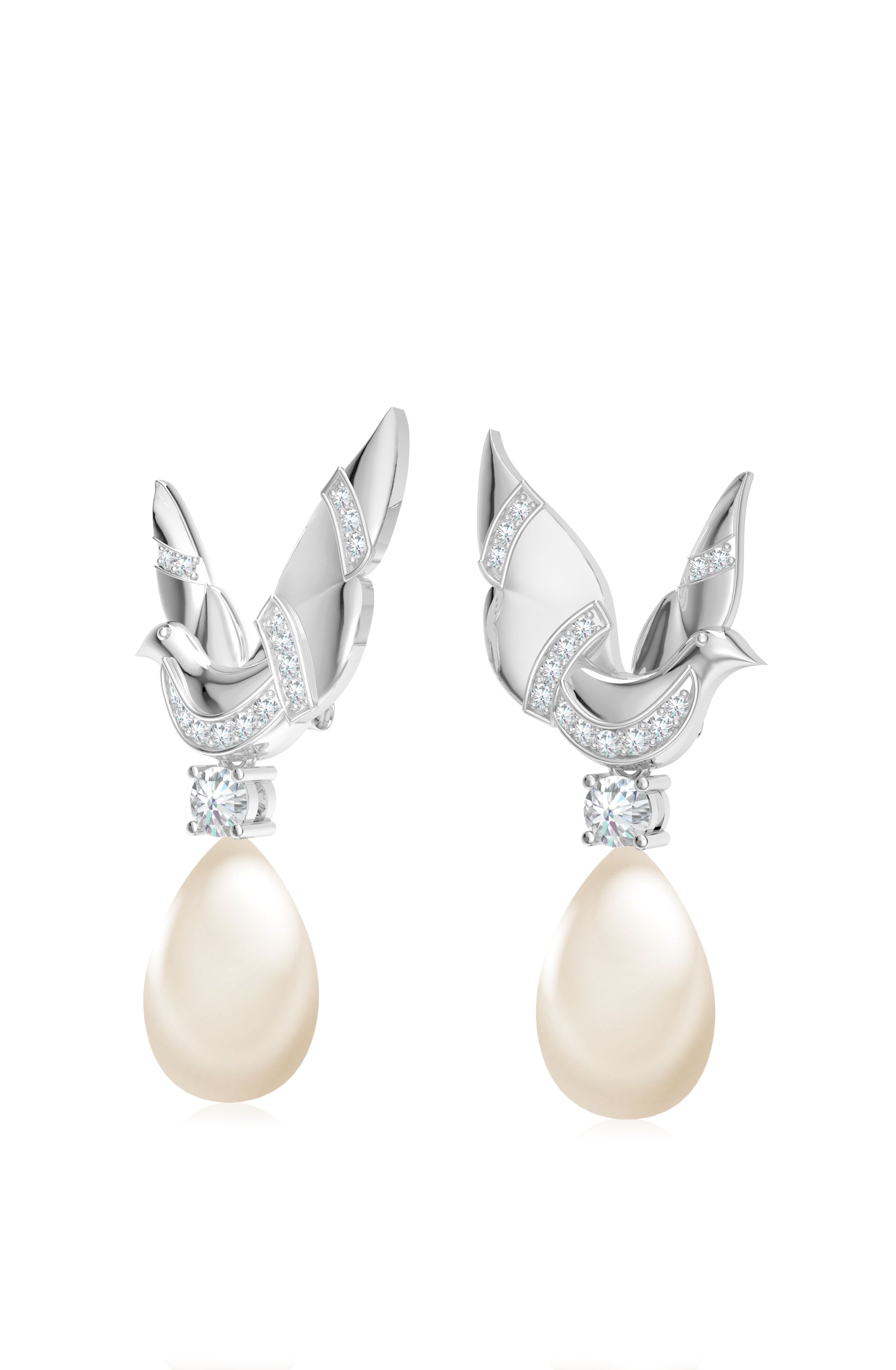 Sterling Silver Serendipity Dove Pearl Earrings
