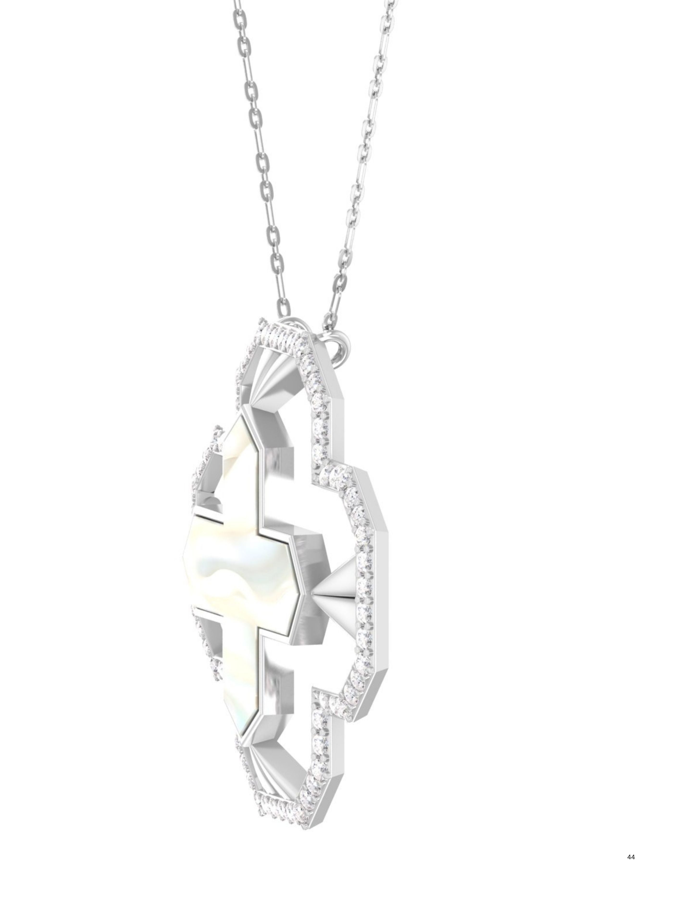 Cross Pendant in 925 Sterling Silver- Art Deco
