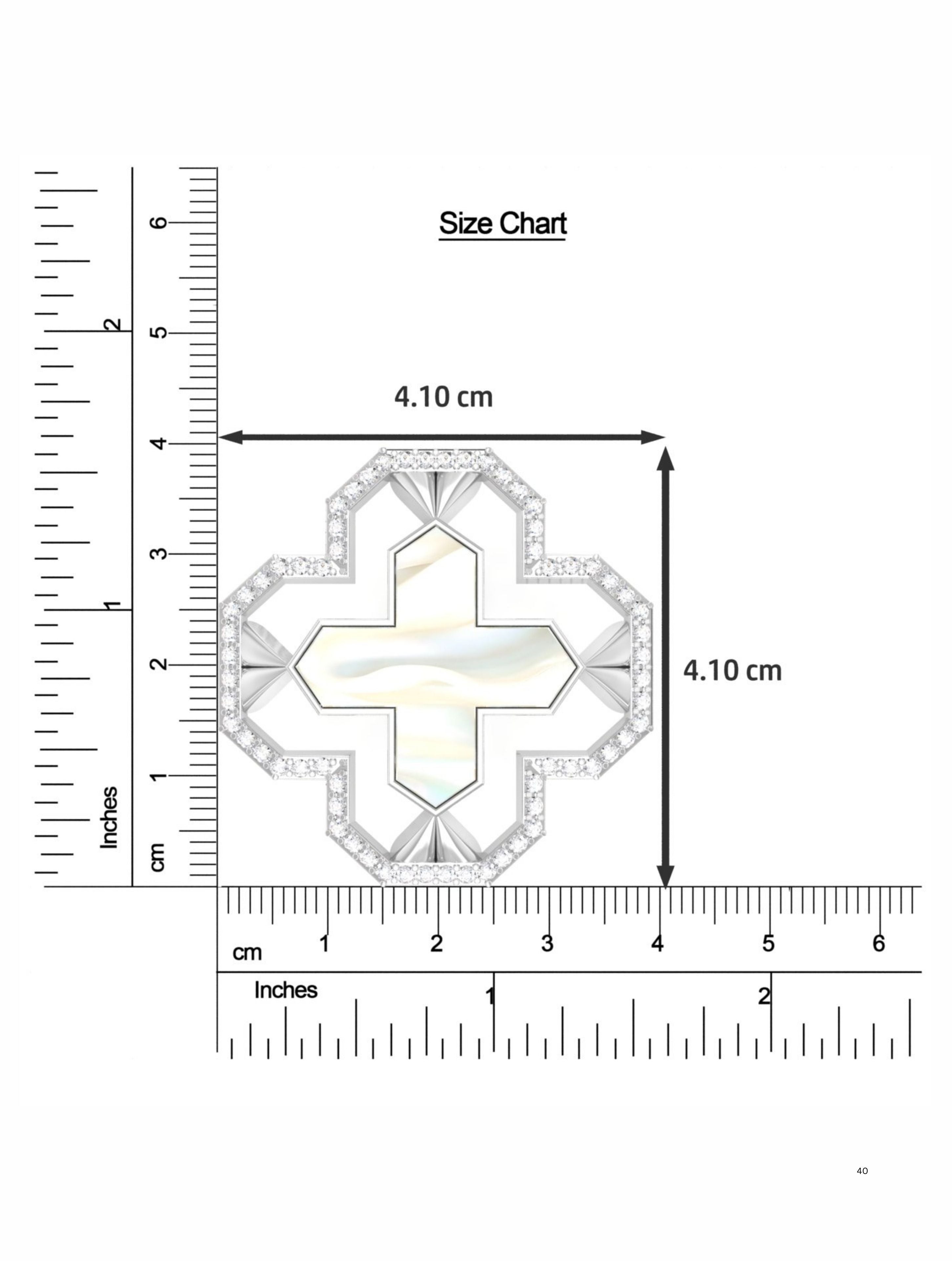 Cross Pendant in 925 Sterling Silver- Art Deco