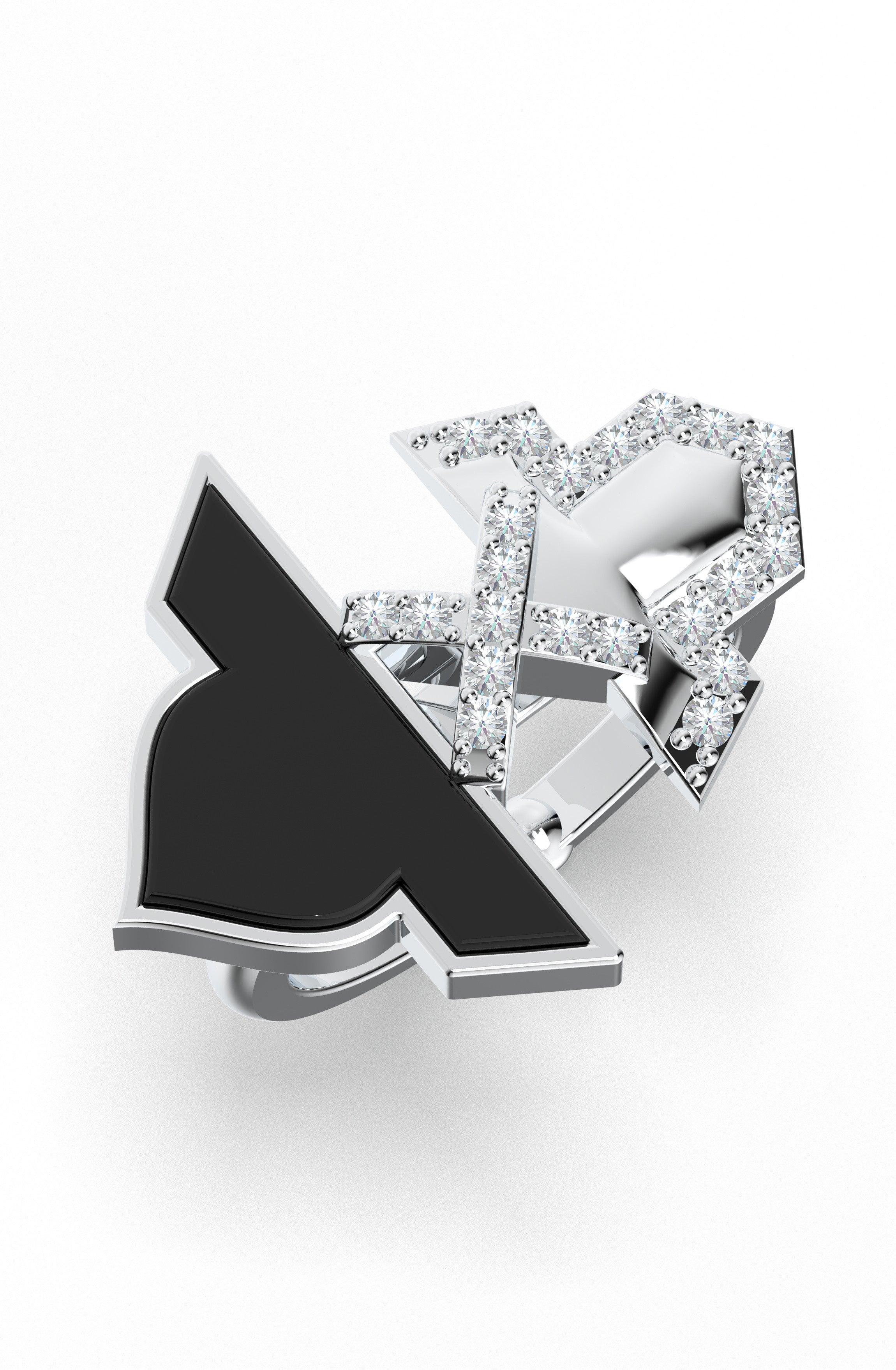 Adjustable 925 Sterling Silver Black Onyx & Moissanite Statement Ring