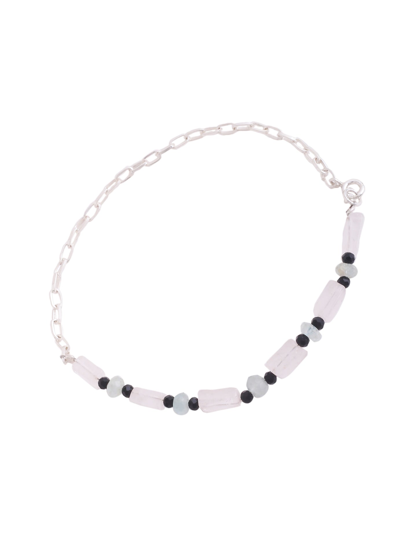 Initial Adorned Anklet in Sterling Silver