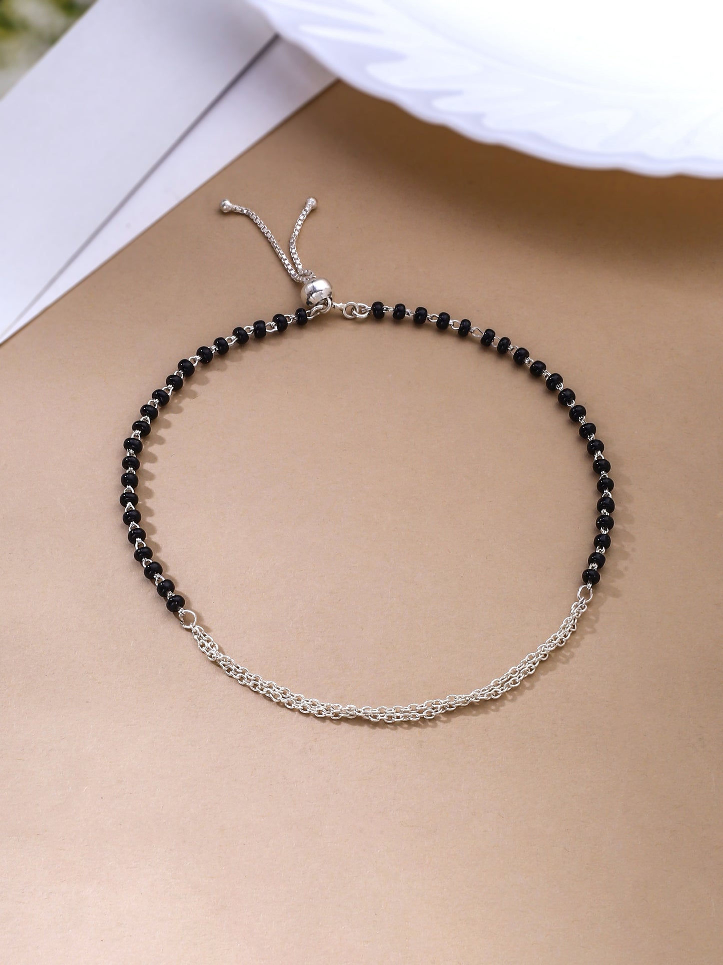 Starry Night Adjustable Silver Anklet