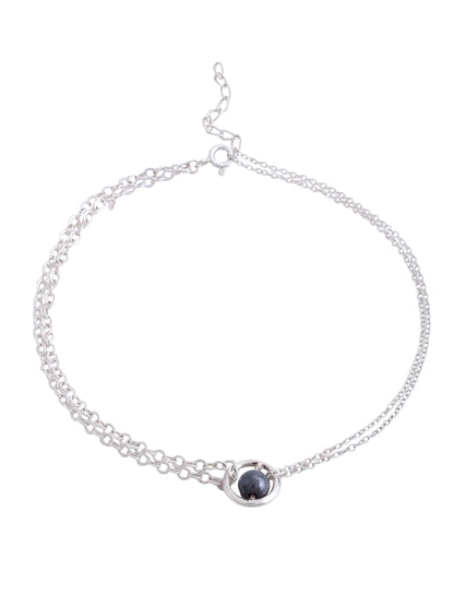 Dainty Beads Anklet in Sterling Silver