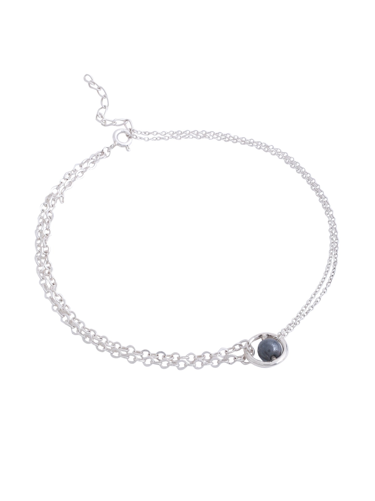 Dainty Beads Anklet in Sterling Silver