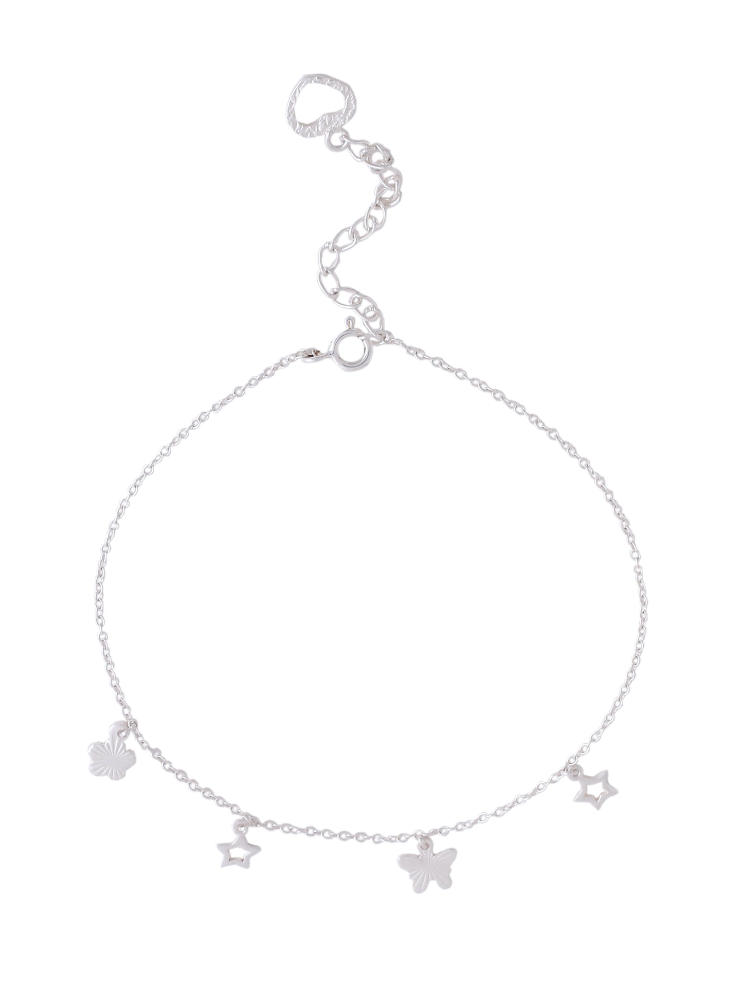 Celestial Charm Anklet in Sterling Silver